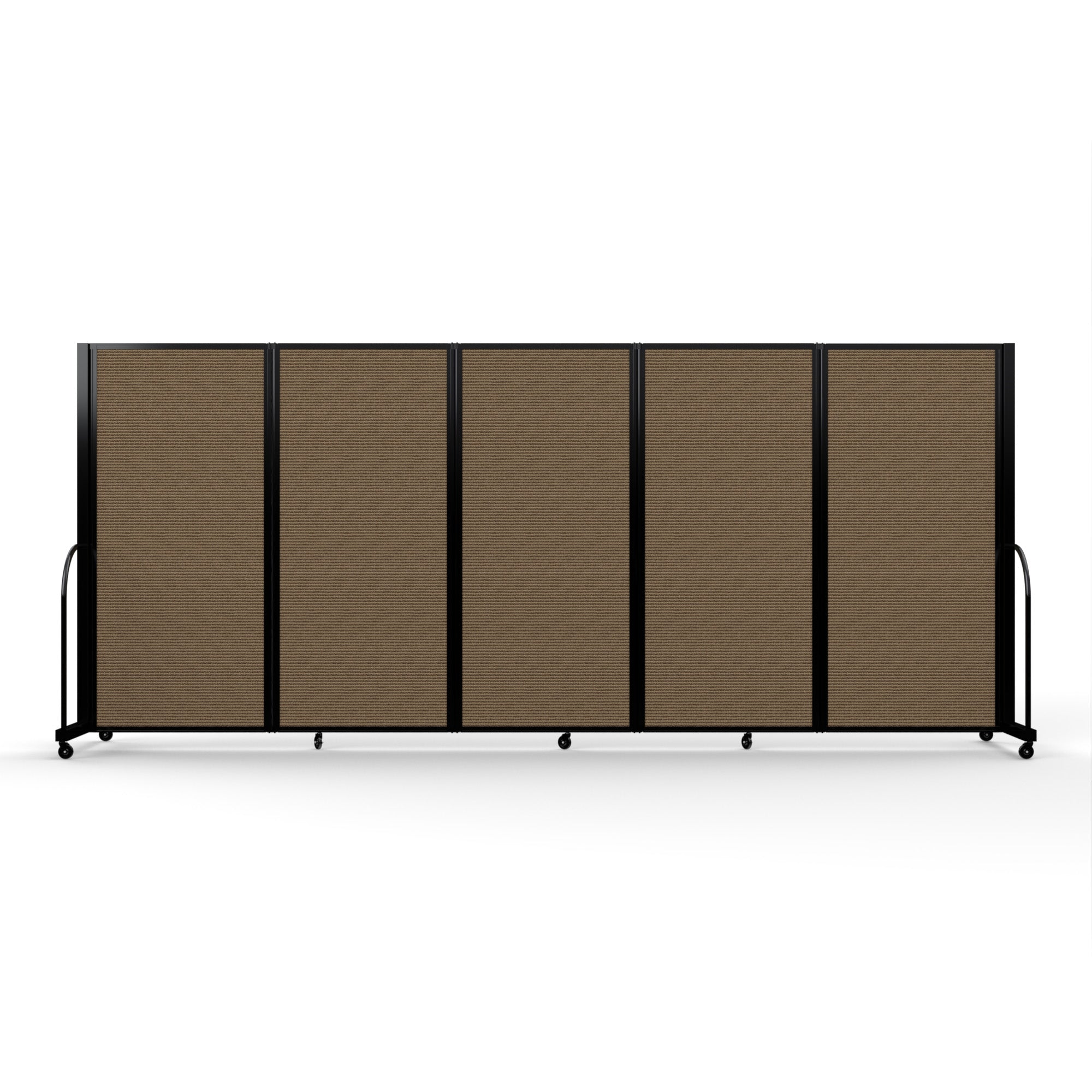 Screenflex Full Motion Divider, 6' x 14'1", Black Frame, Walnut