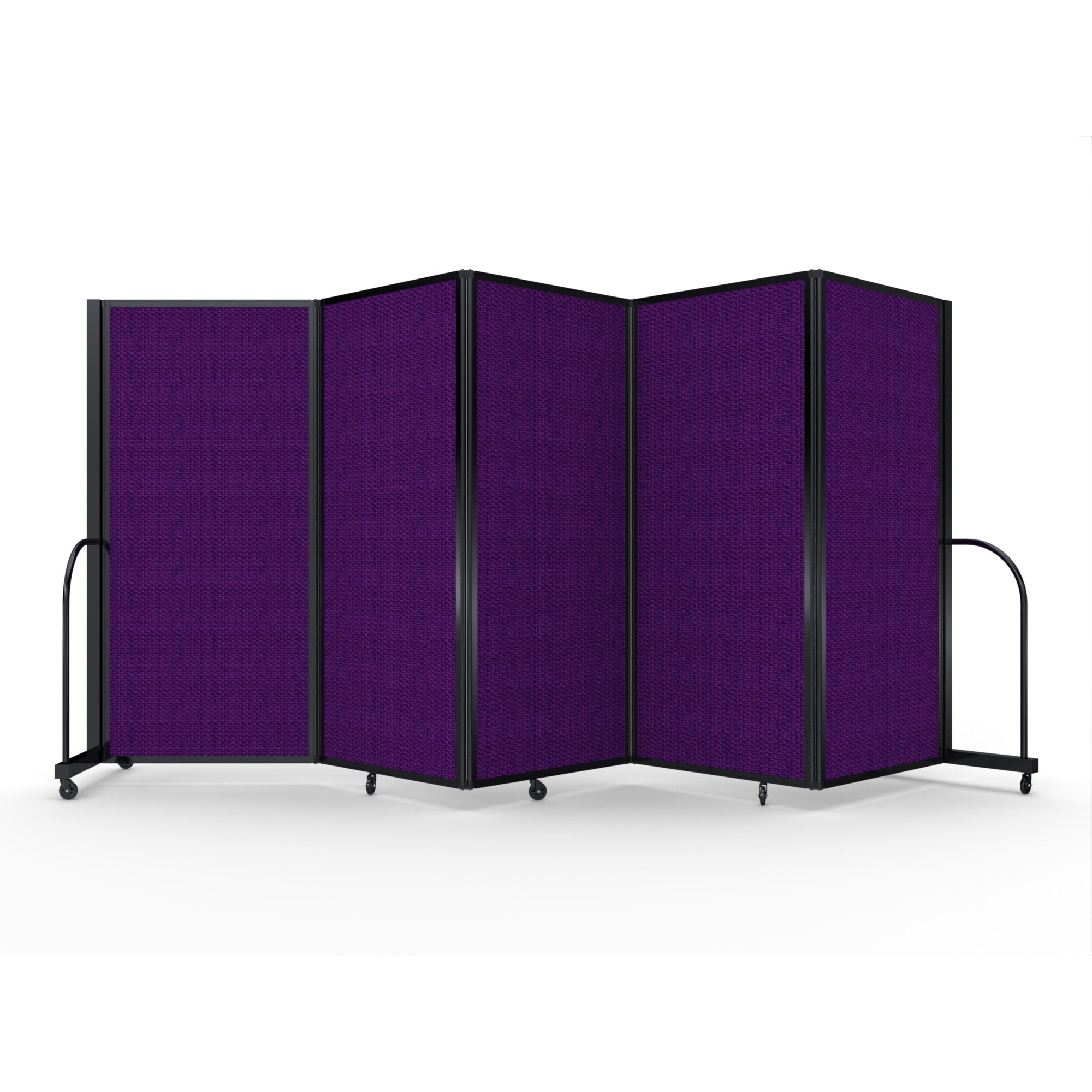 Screenflex Full Motion Divider, 6' x 14'1", Black Frame, Purple