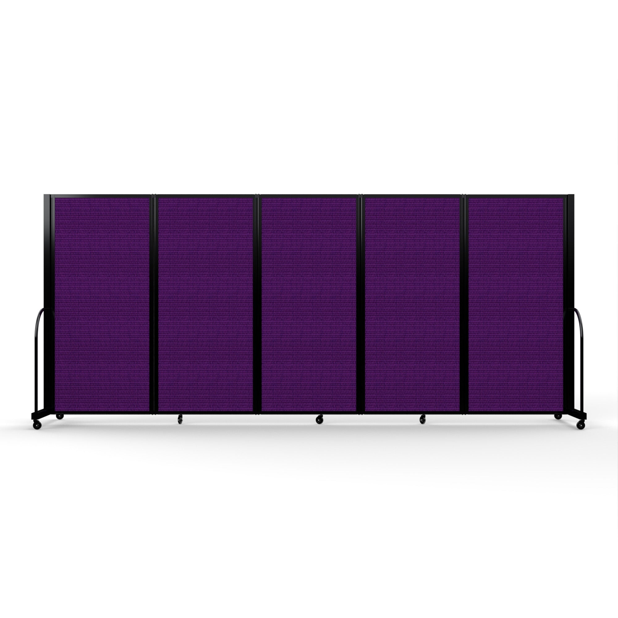 Screenflex Full Motion Divider, 6' x 14'1", Black Frame, Purple