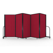 Screenflex Full Motion Divider, 6' x 14'1", Black Frame, Primary Red