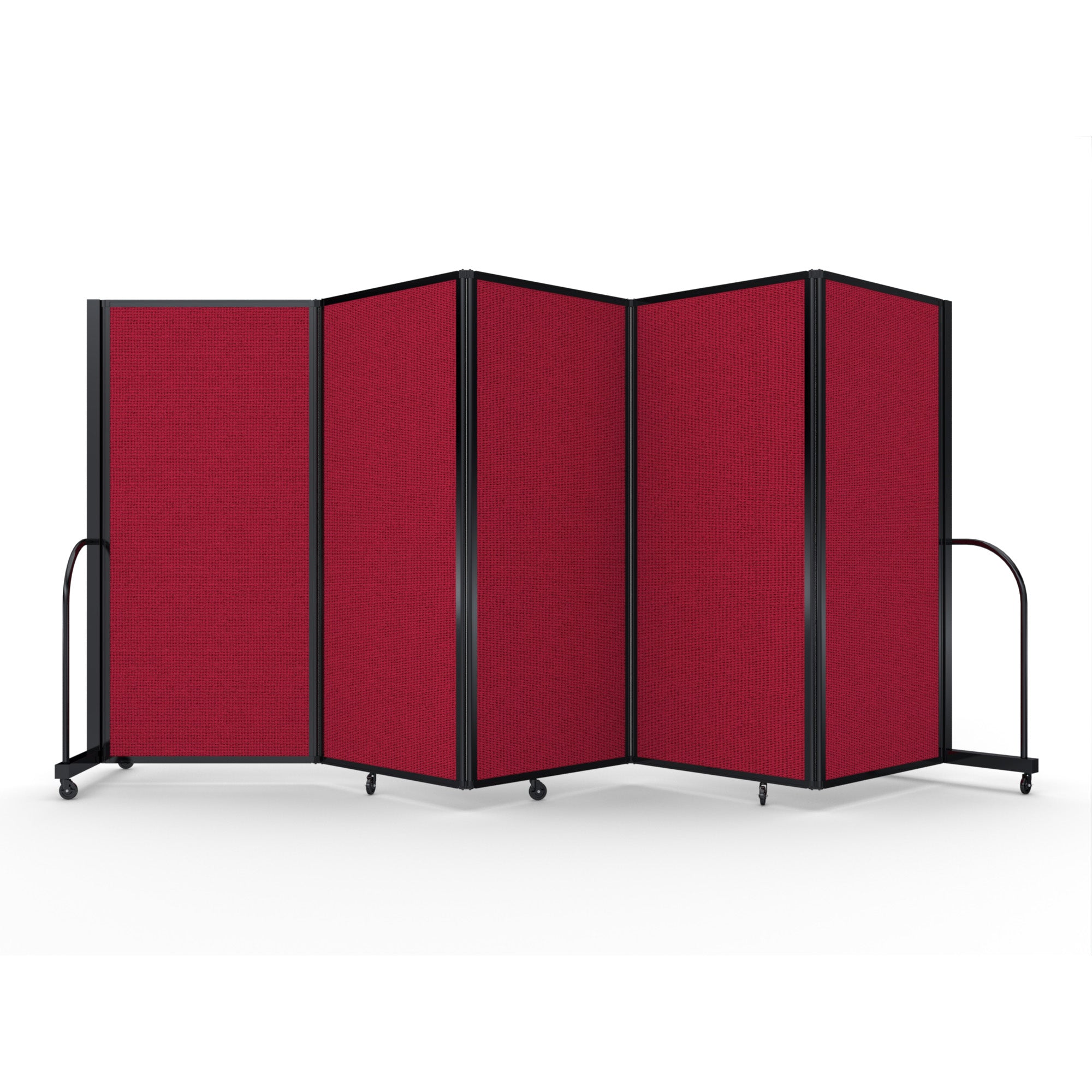 Screenflex Full Motion Divider, 6' x 14'1", Black Frame, Primary Red