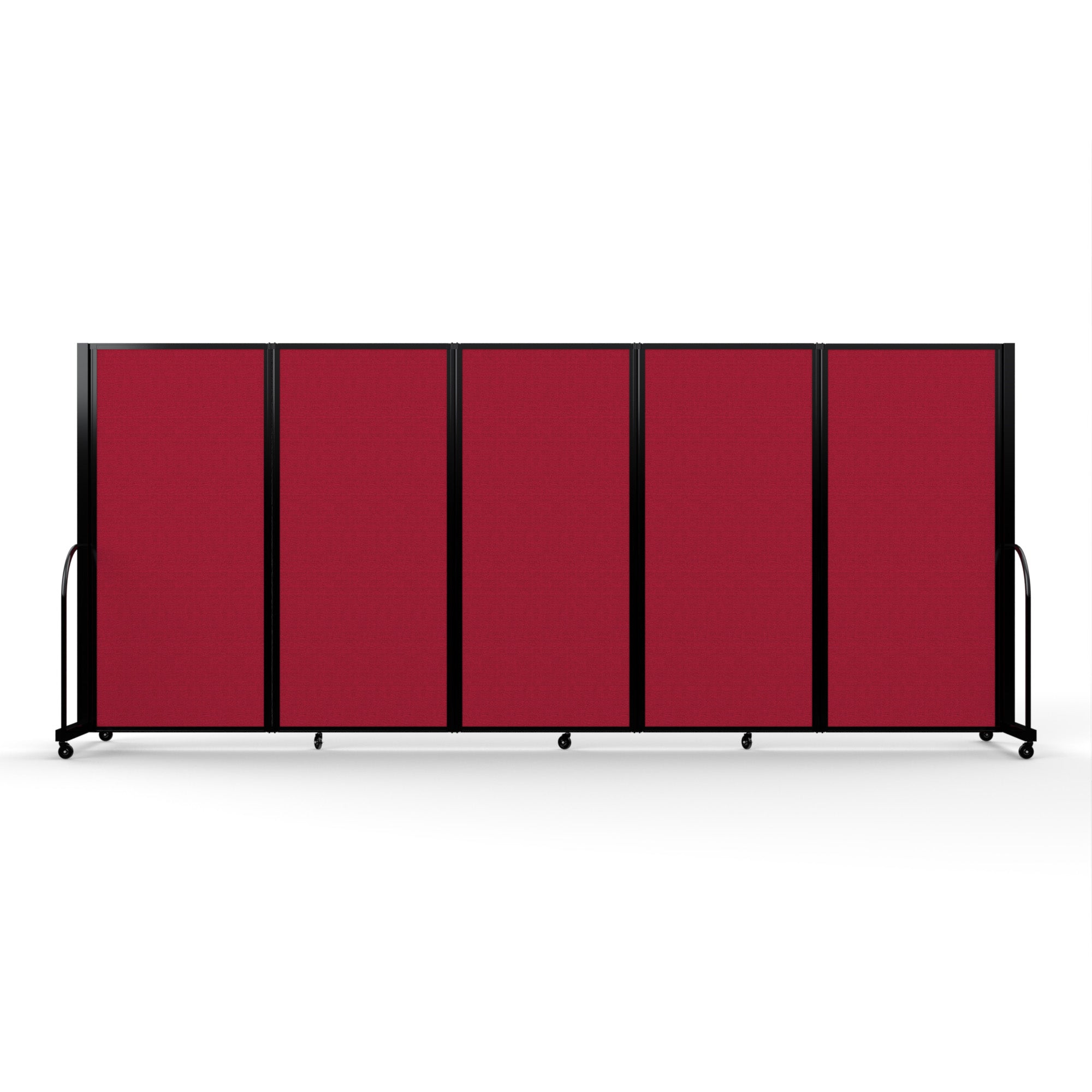 Screenflex Full Motion Divider, 6' x 14'1", Black Frame, Primary Red