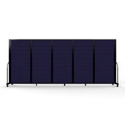 Screenflex Full Motion Divider, 6' x 14'1", Black Frame, Navy