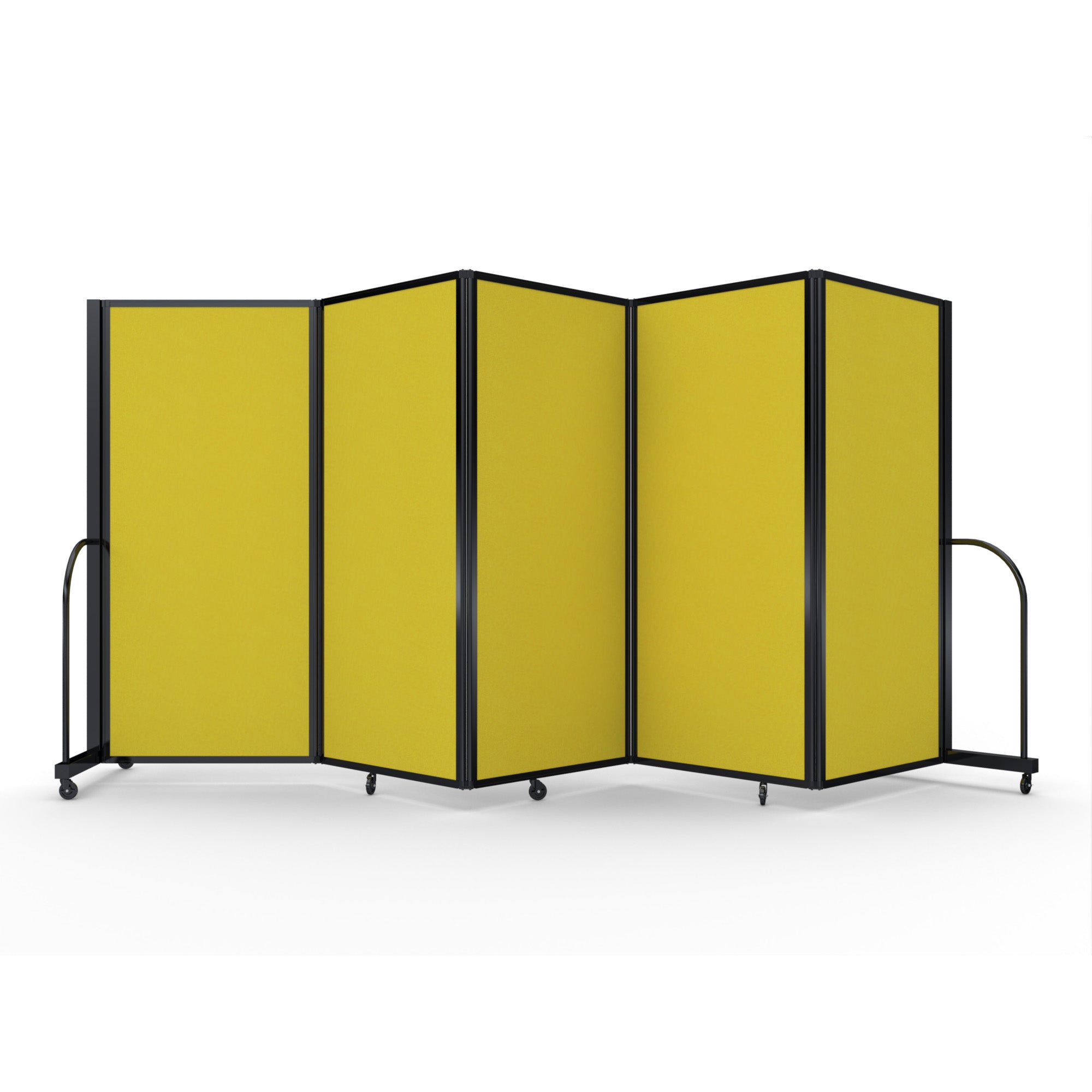 Screenflex Full Motion Divider, 6' x 14'1", Black Frame, Primary Yellow