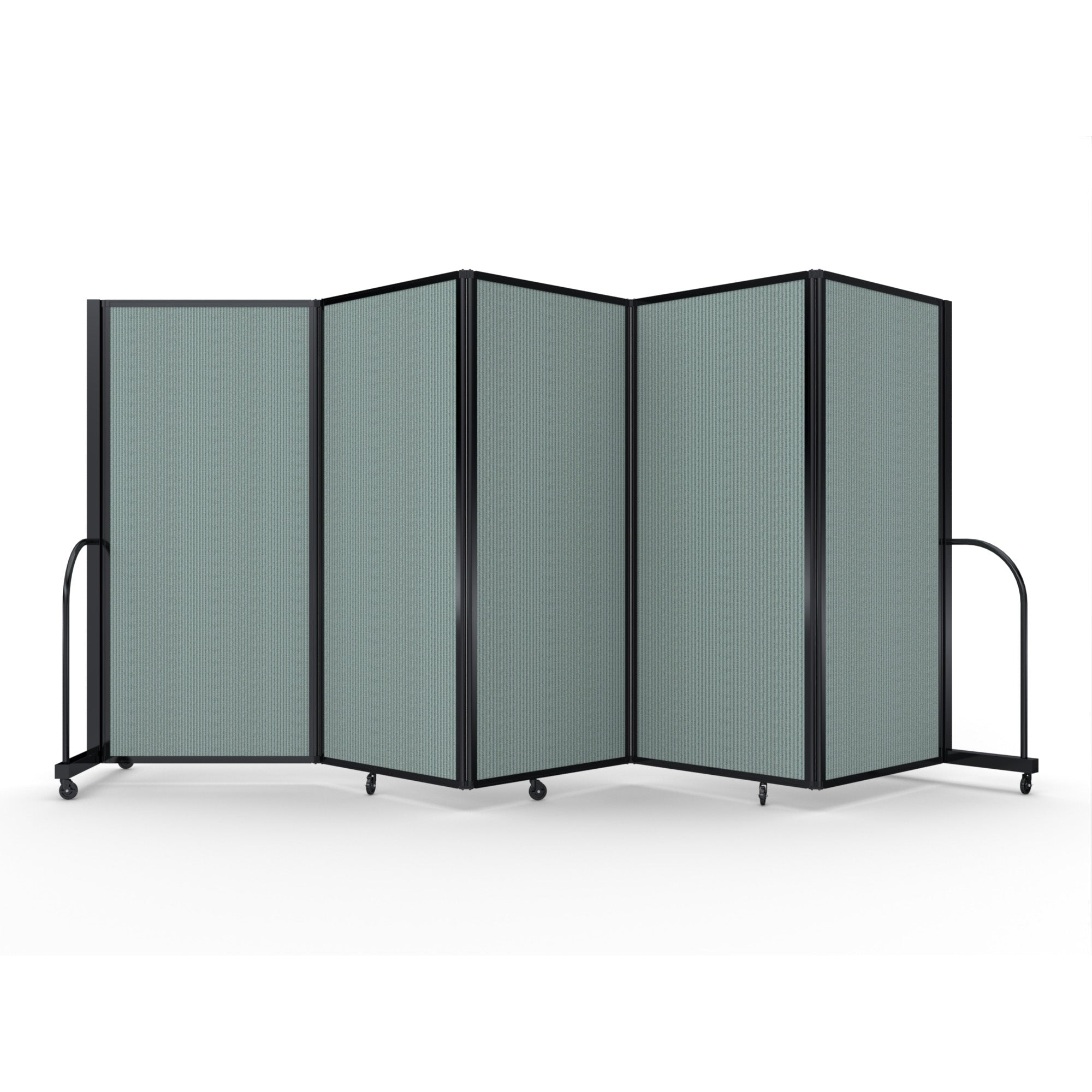 Screenflex Full Motion Divider, 6' x 14'1", Black Frame, Sea Green