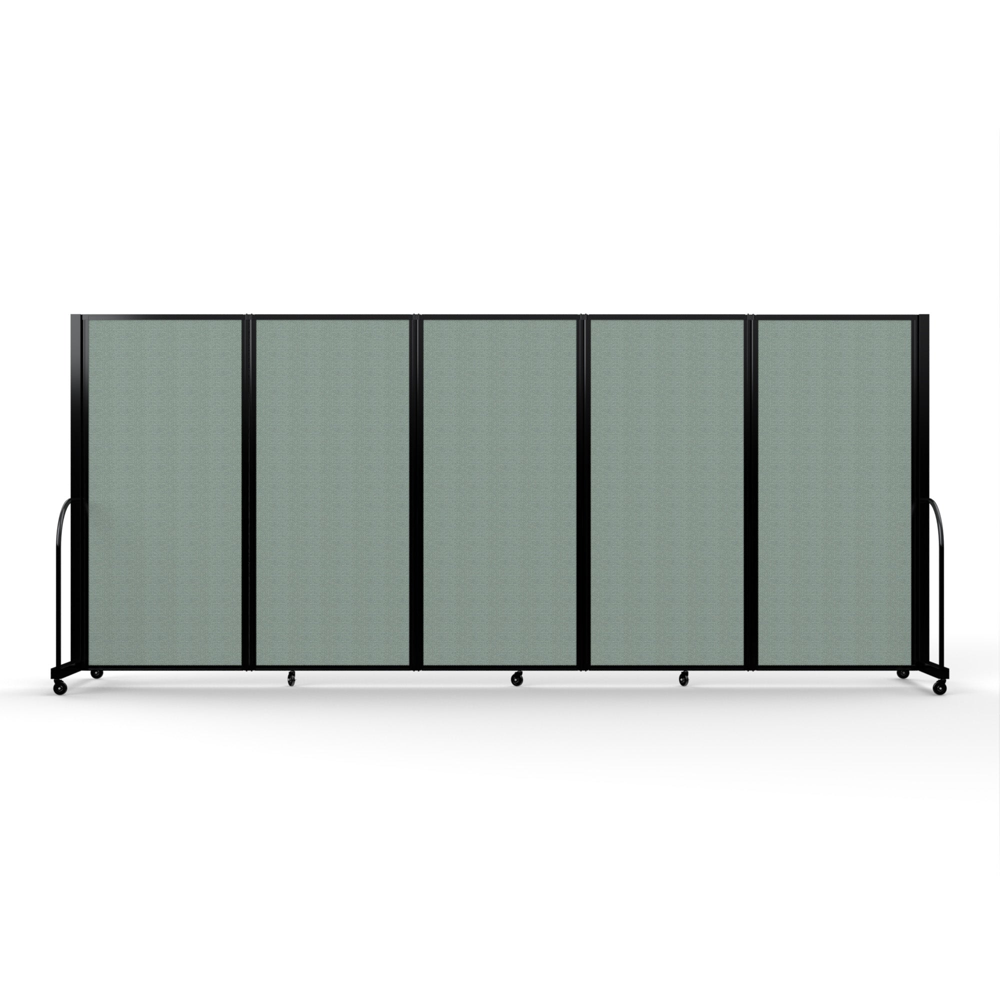 Screenflex Full Motion Divider, 6' x 14'1", Black Frame, Sea Green
