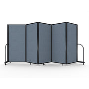 Screenflex Full Motion Divider, 6' x 14'1", Black Frame, Summer Blue