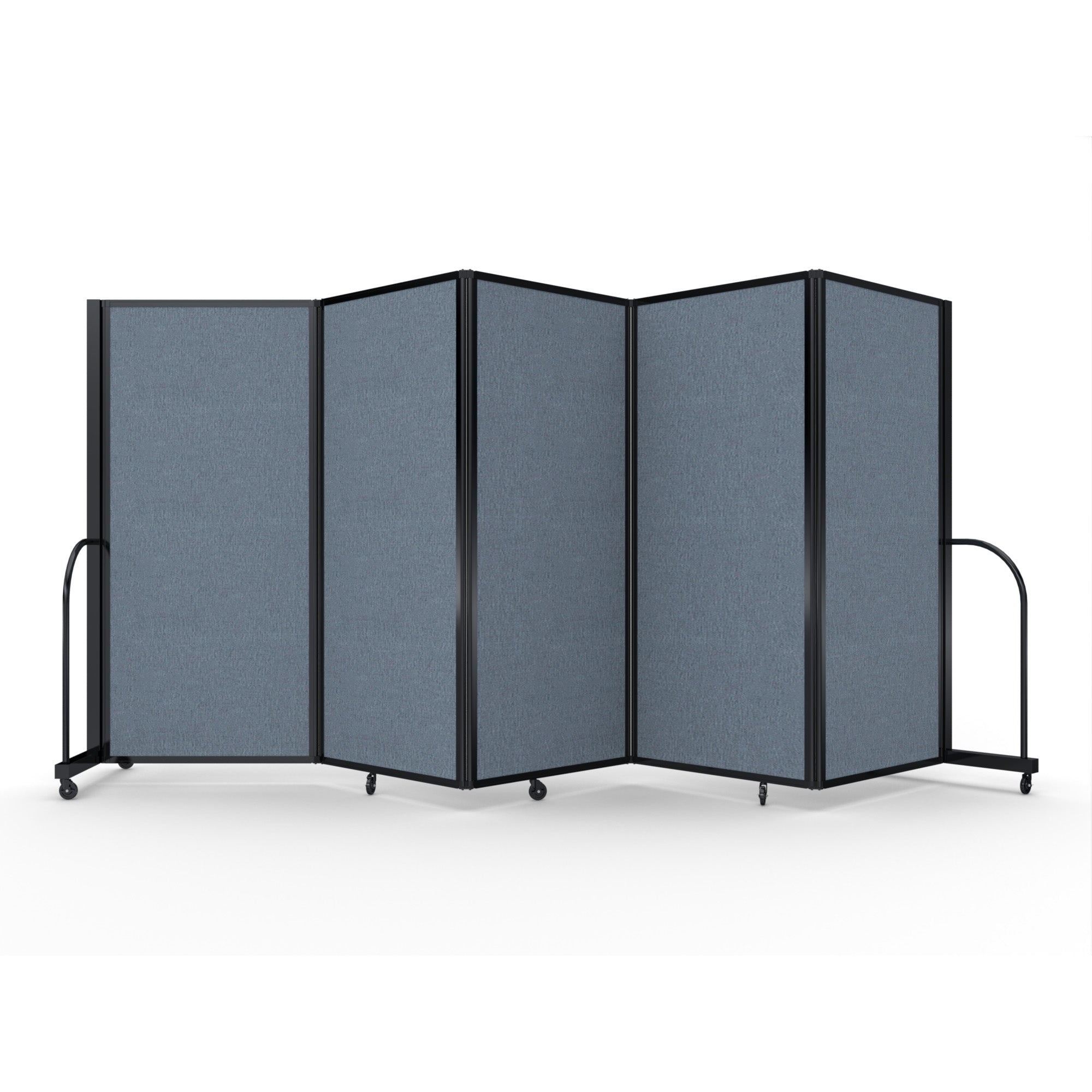 Screenflex Full Motion Divider, 6' x 14'1", Black Frame, Summer Blue