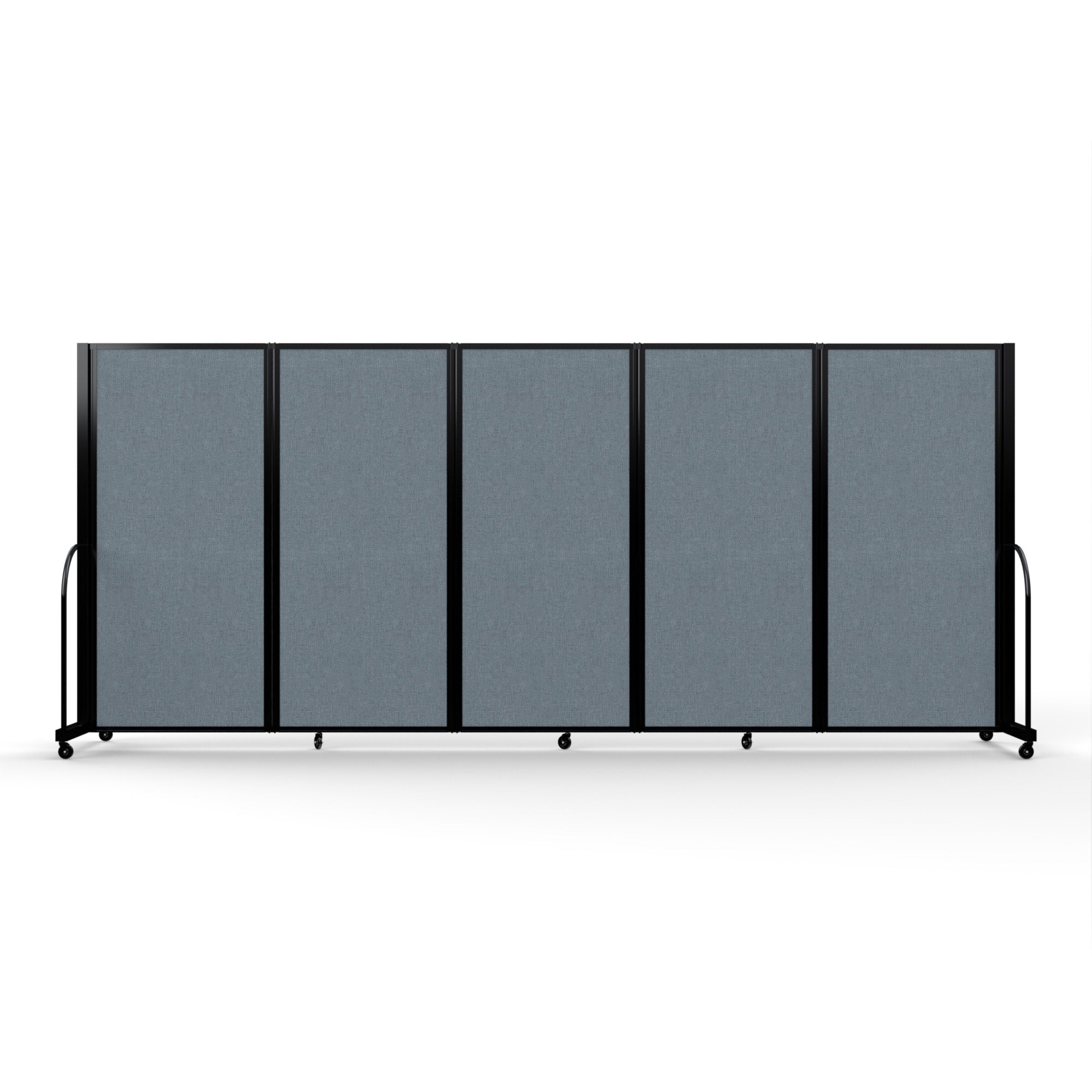 Screenflex Full Motion Divider, 6' x 14'1", Black Frame, Summer Blue