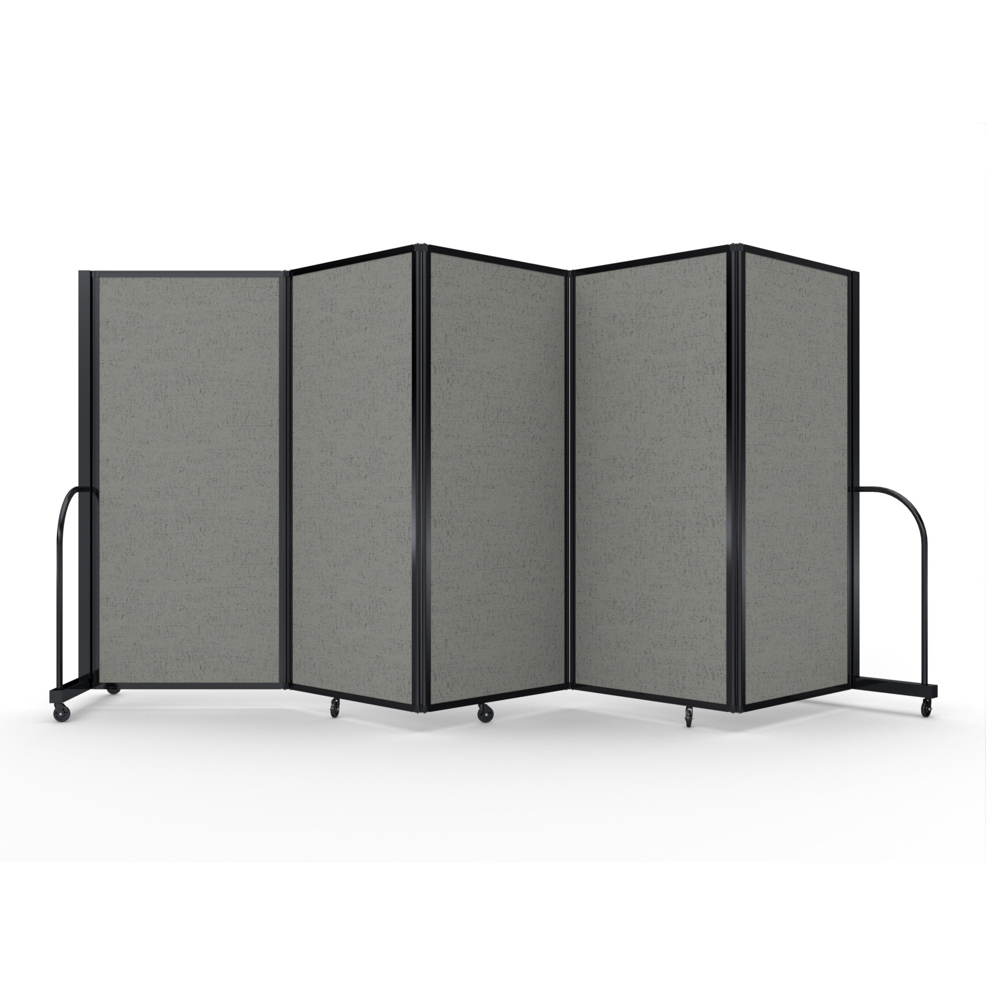 Screenflex Full Motion Divider, 6' x 14'1", Black Frame, Gray Smoke