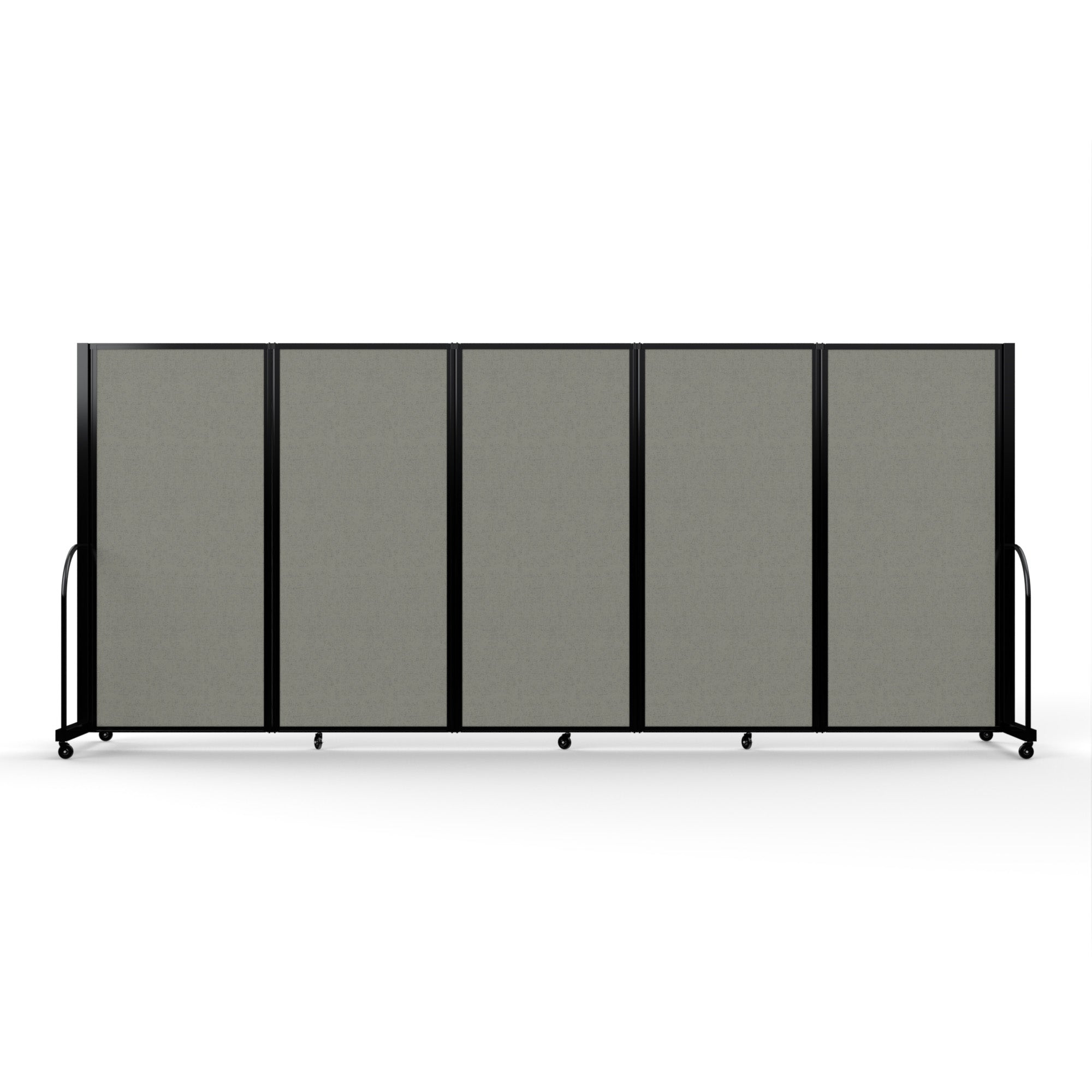 Screenflex Full Motion Divider, 6' x 14'1", Black Frame, Gray Smoke