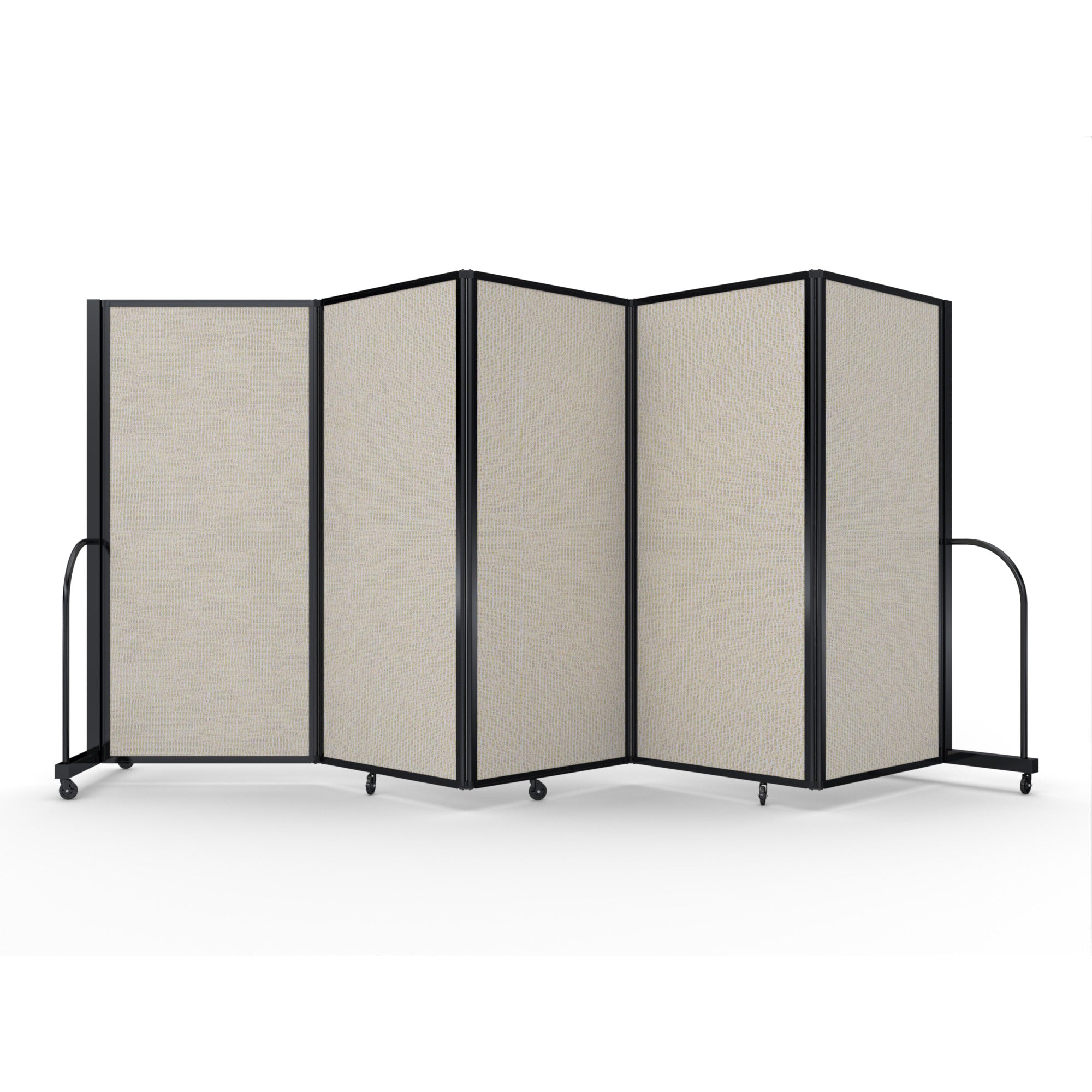 Screenflex Full Motion Divider, 6' x 14'1", Black Frame, Sand