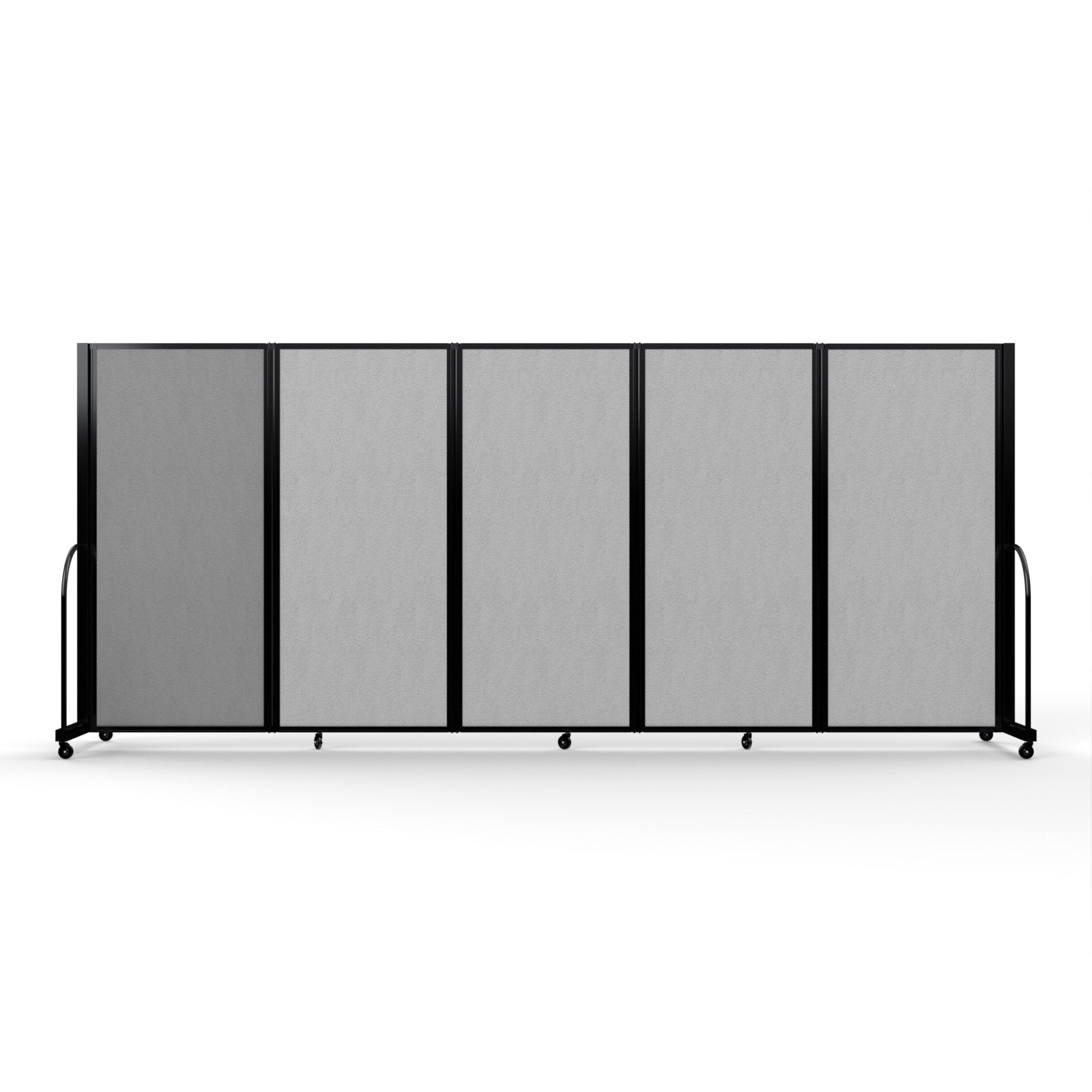 Screenflex Full Motion Divider, 6' x 14'1", Black Frame, Granite Vinyl
