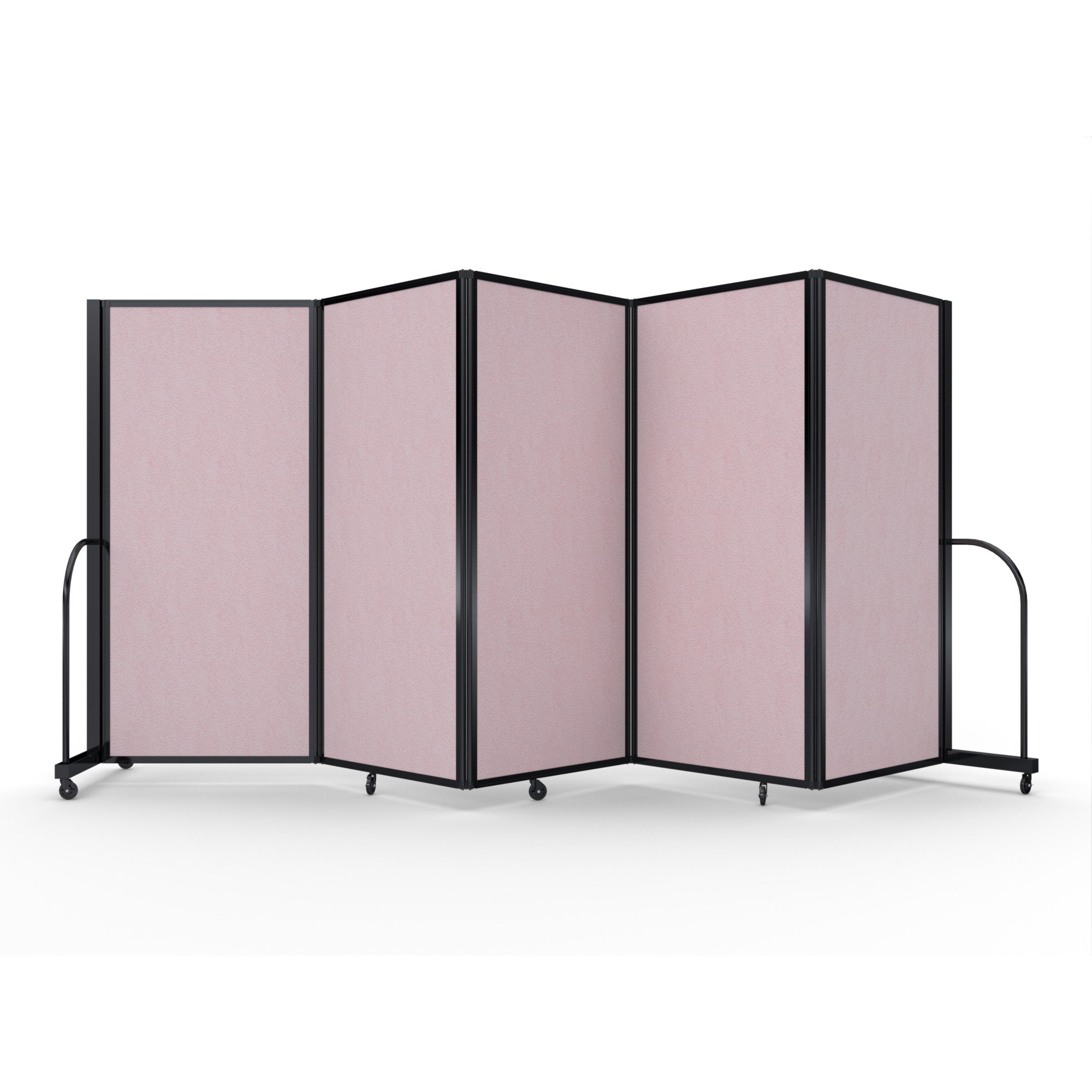 Screenflex Full Motion Divider, 6' x 14'1", Black Frame, Raspberry Mist Vinyl