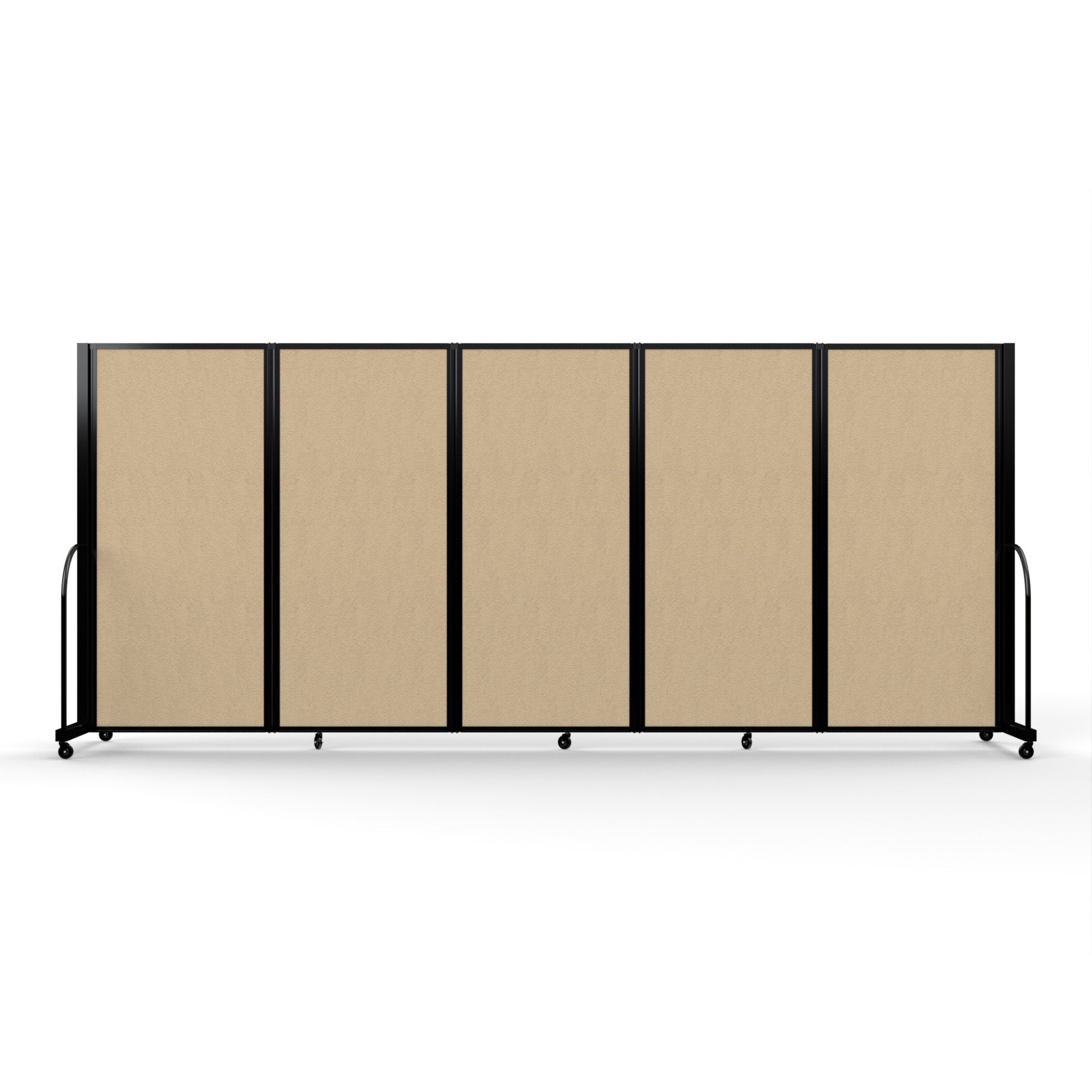 Screenflex Full Motion Divider, 6' x 14'1", Black Frame, Sandalwood Vinyl