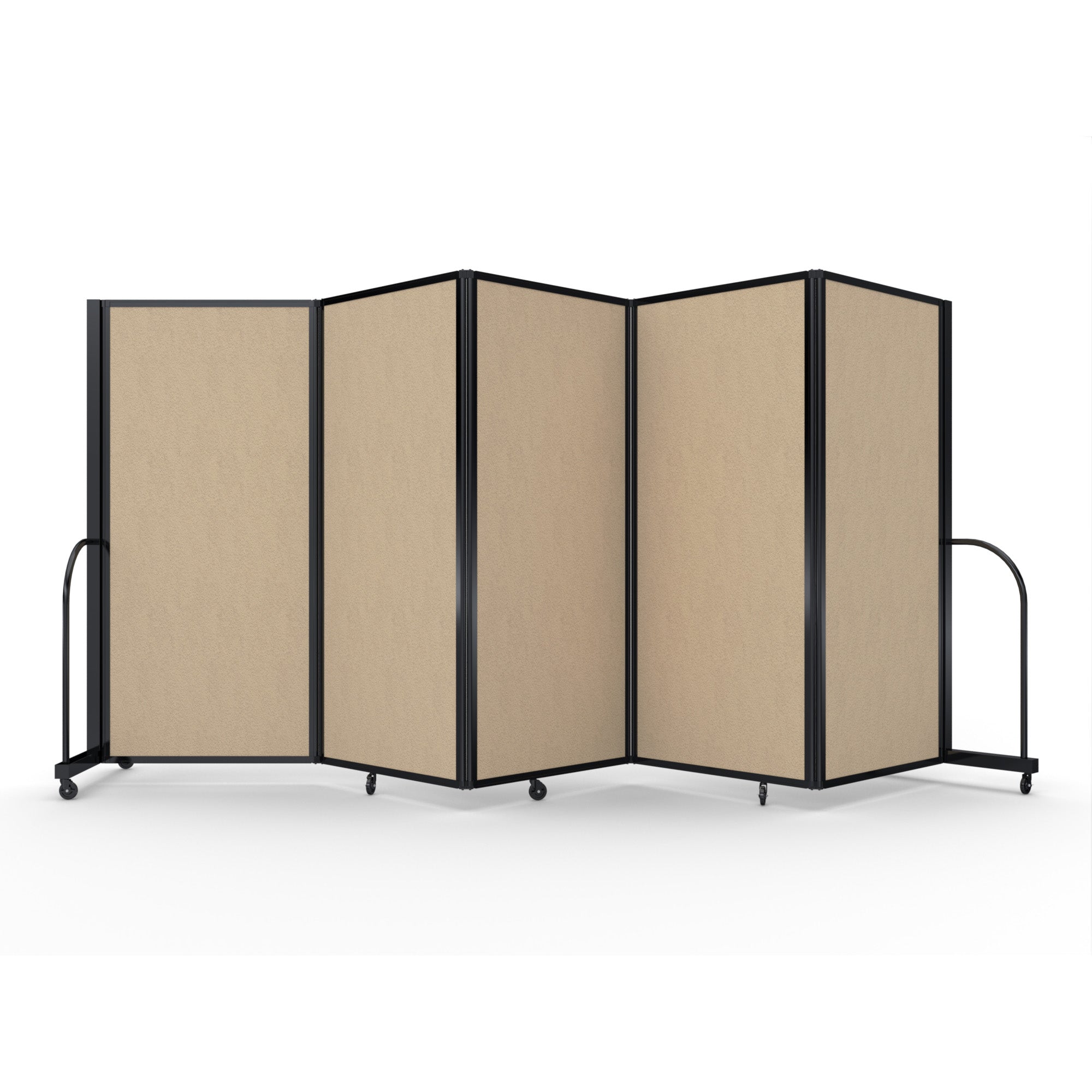 Screenflex Full Motion Divider, 6' x 14'1", Black Frame, Sandalwood Vinyl