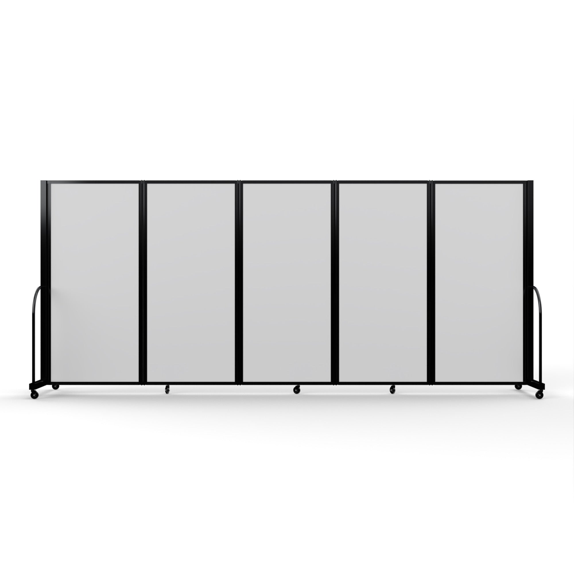 Screenflex Full Motion Divider, 6' x 14'1", Black Frame, Ice Vinyl