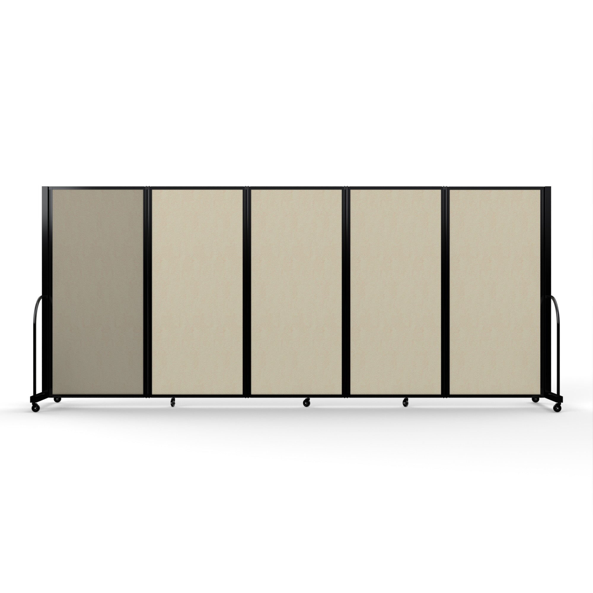 Screenflex Full Motion Divider, 6' x 14'1", Black Frame, Hazelnut Vinyl