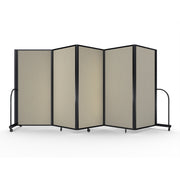Screenflex Full Motion Divider, 6' x 14'1", Black Frame, Hazelnut Vinyl