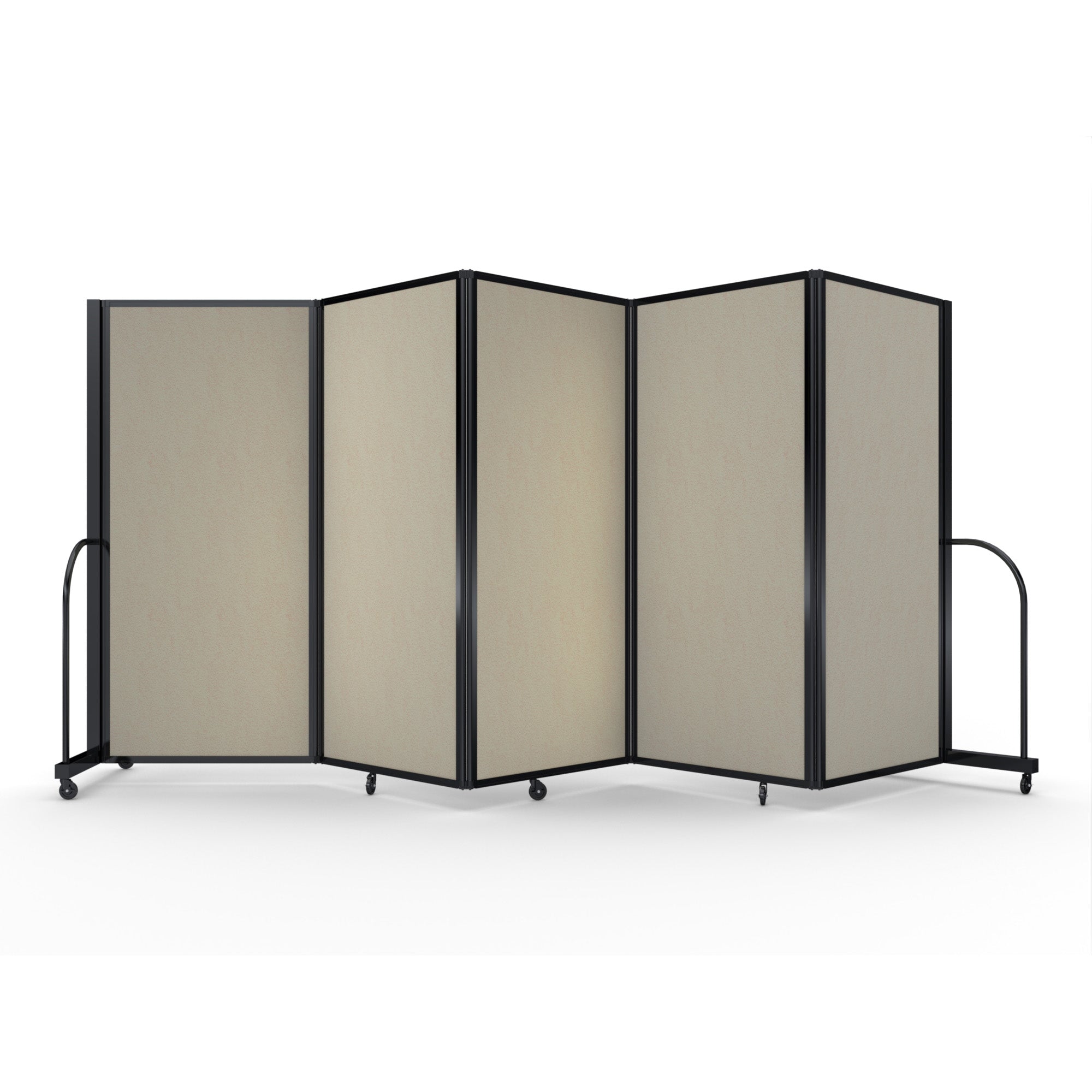 Screenflex Full Motion Divider, 6' x 14'1", Black Frame, Hazelnut Vinyl