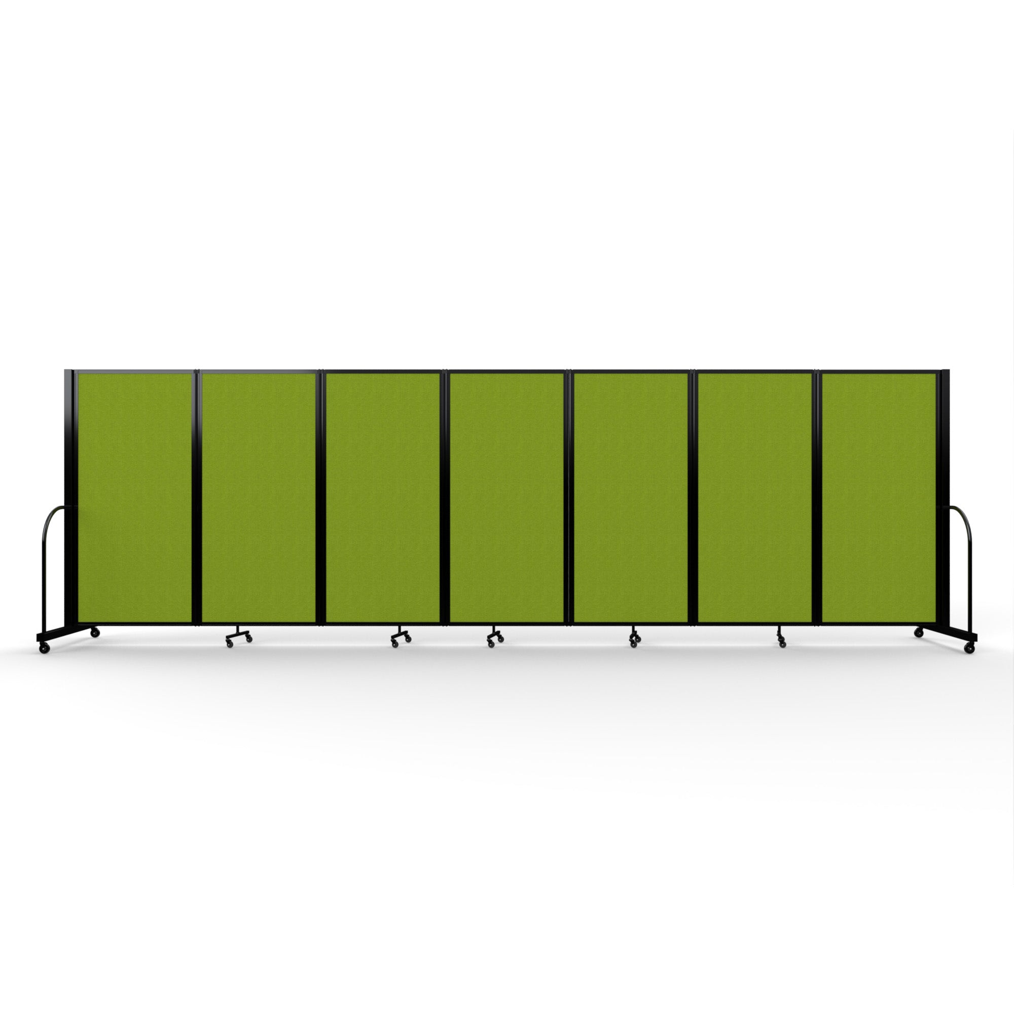 Screenflex Full Motion Divider, 6' x 19'7", Black Frame, Apple Green