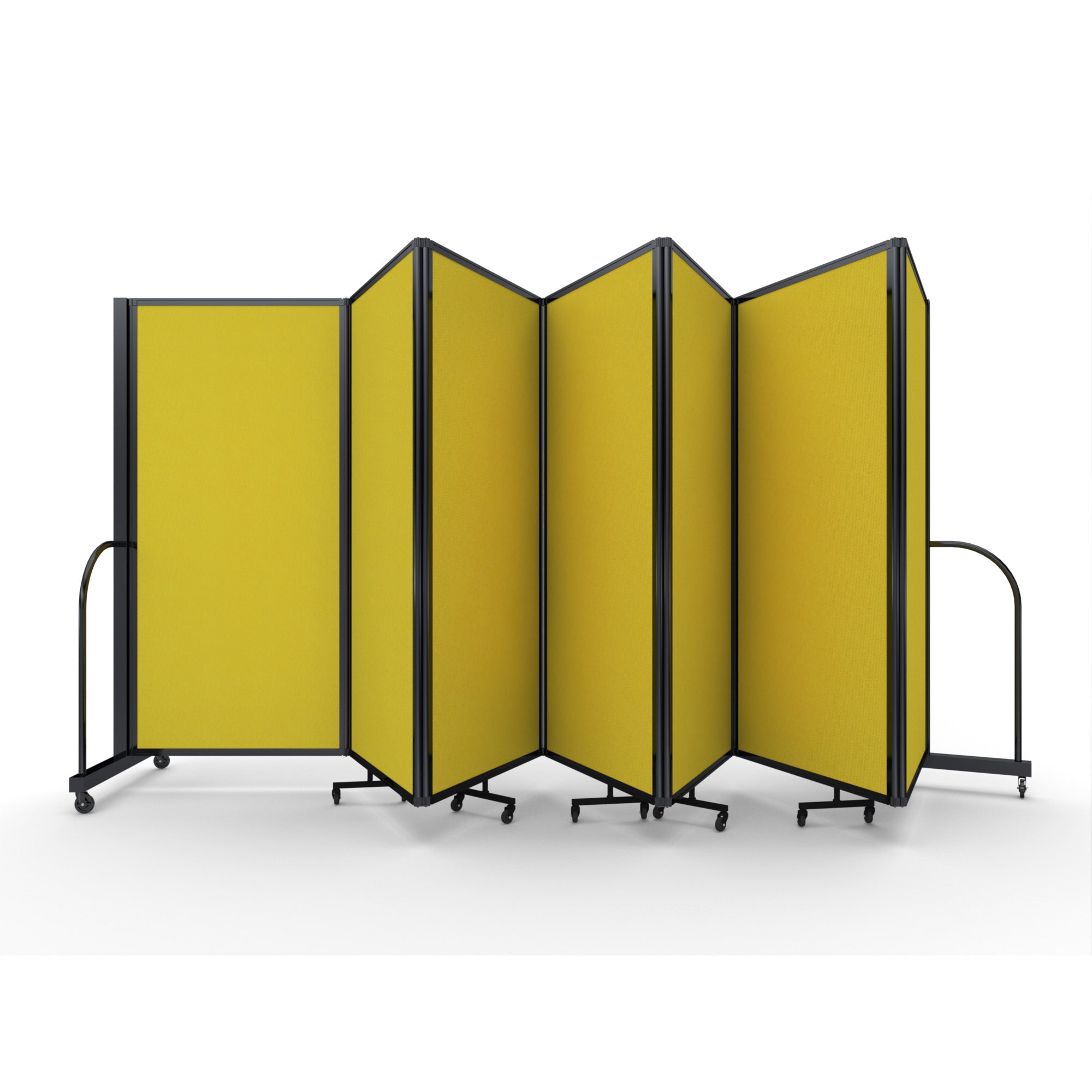 Screenflex Full Motion Divider, 6' x 19'7", Black Frame, Primary Yellow