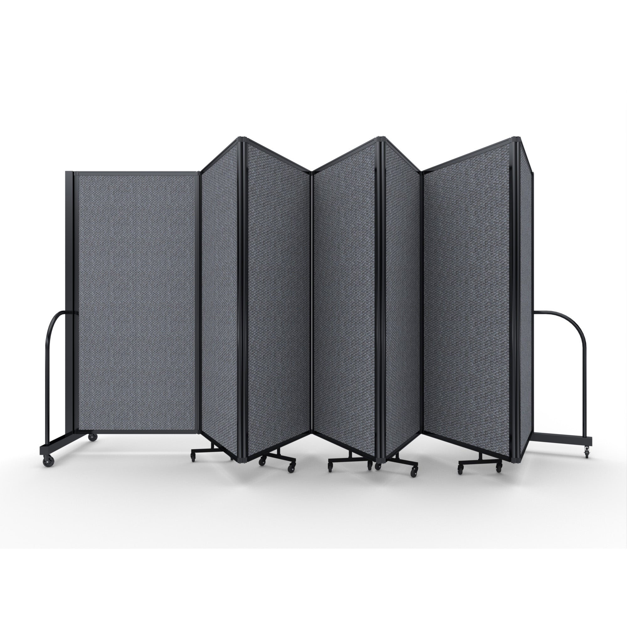 Screenflex Full Motion Divider, 6' x 19'7", Black Frame, Stone