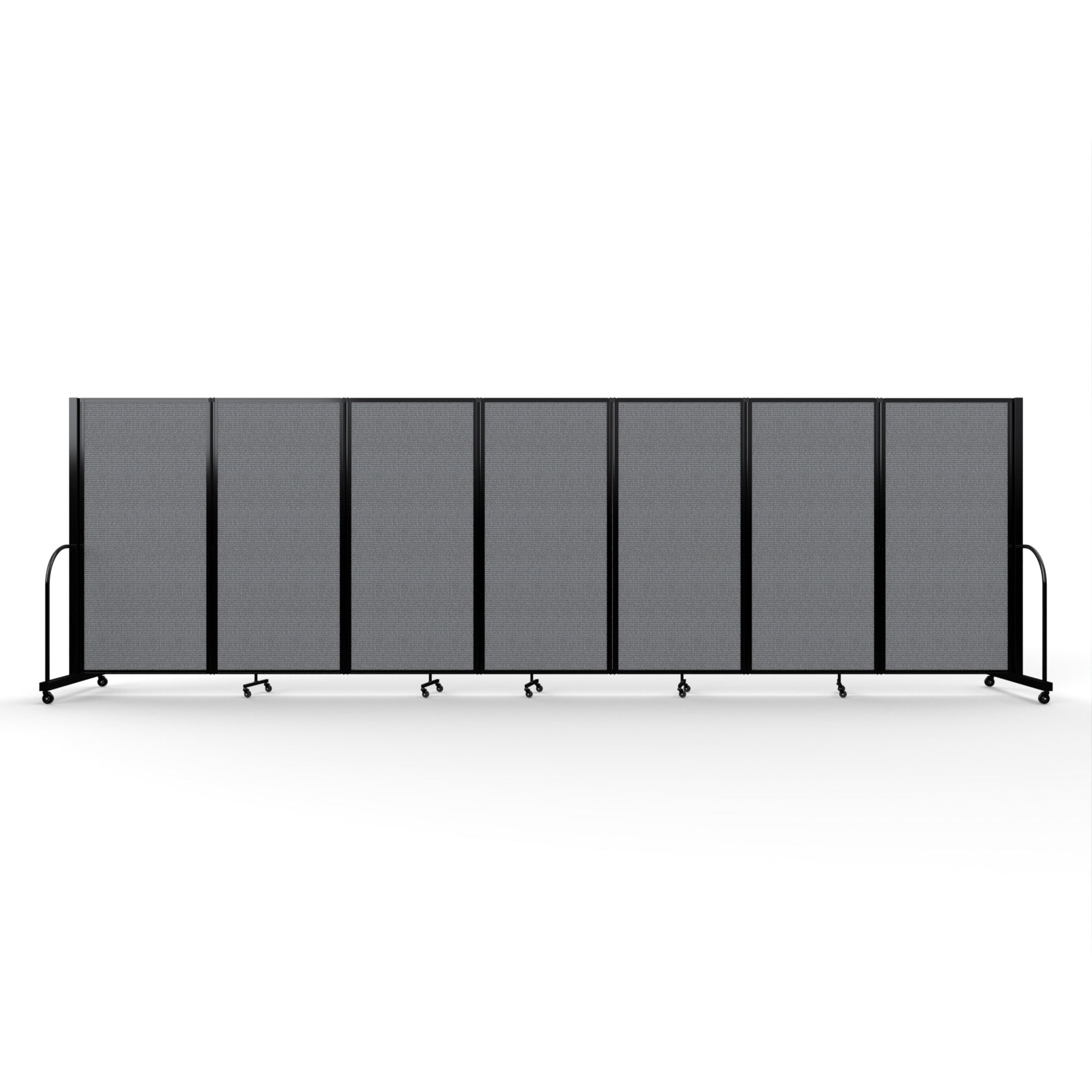 Screenflex Full Motion Divider, 6' x 19'7", Black Frame, Stone
