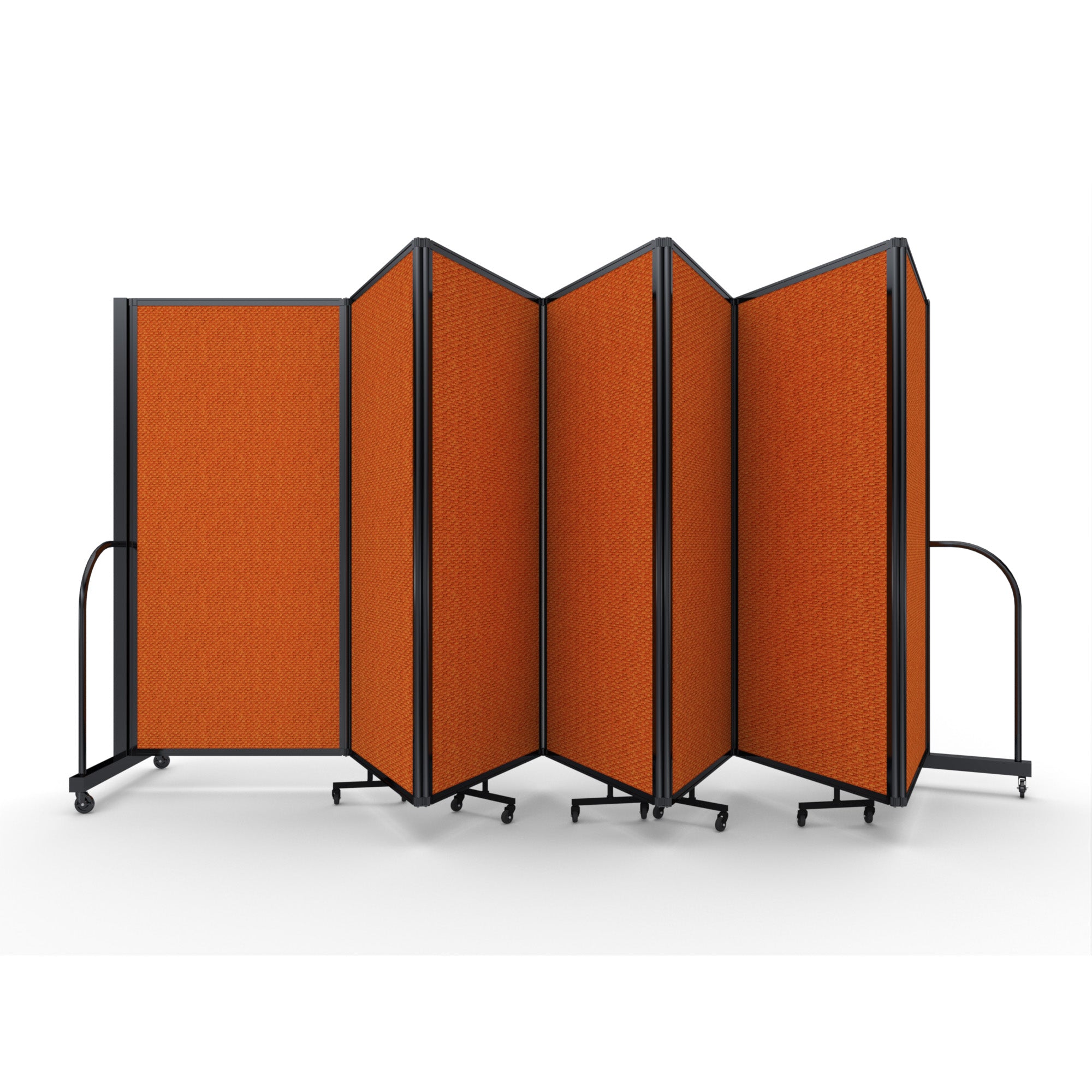 Screenflex Full Motion Divider, 6' x 19'7", Black Frame, Orange