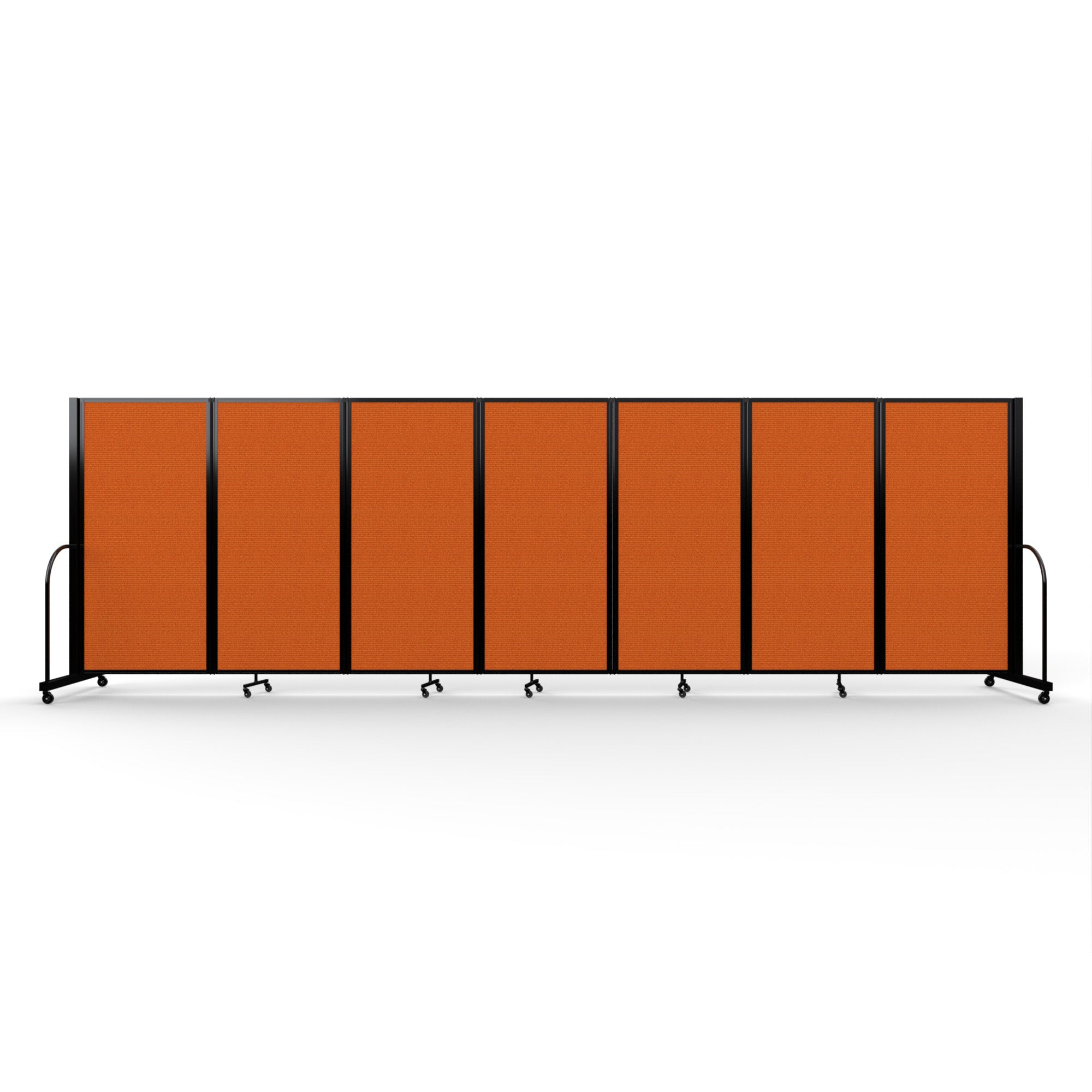 Screenflex Full Motion Divider, 6' x 19'7", Black Frame, Orange