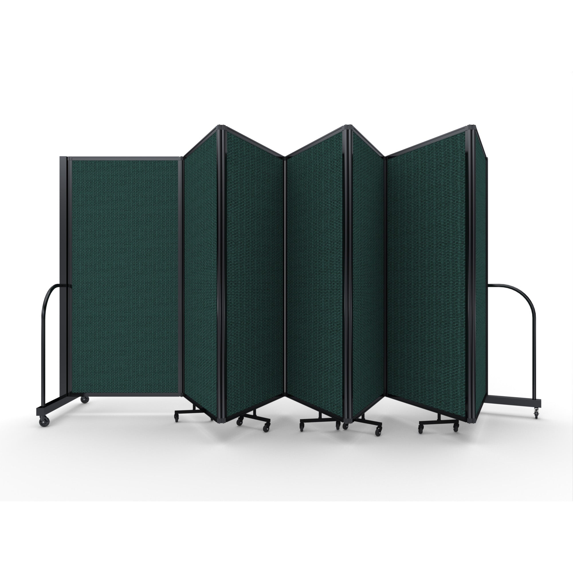 Screenflex Full Motion Divider, 6' x 19'7", Black Frame, Mallard