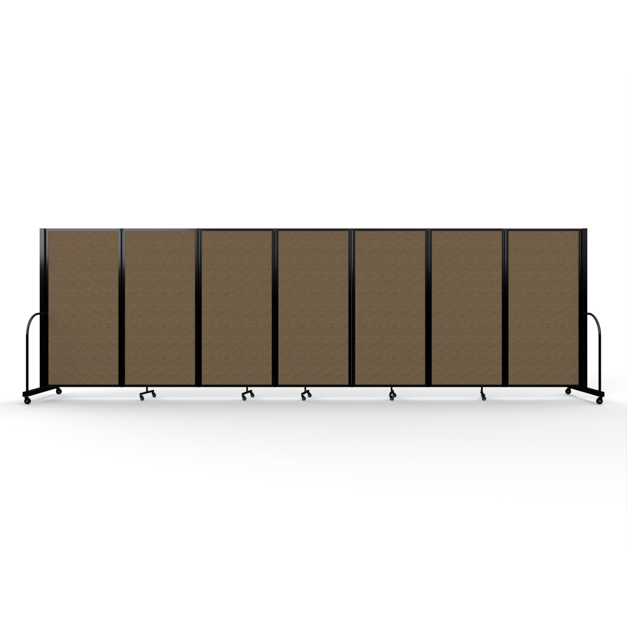 Screenflex Full Motion Divider, 6' x 19'7", Black Frame, Walnut