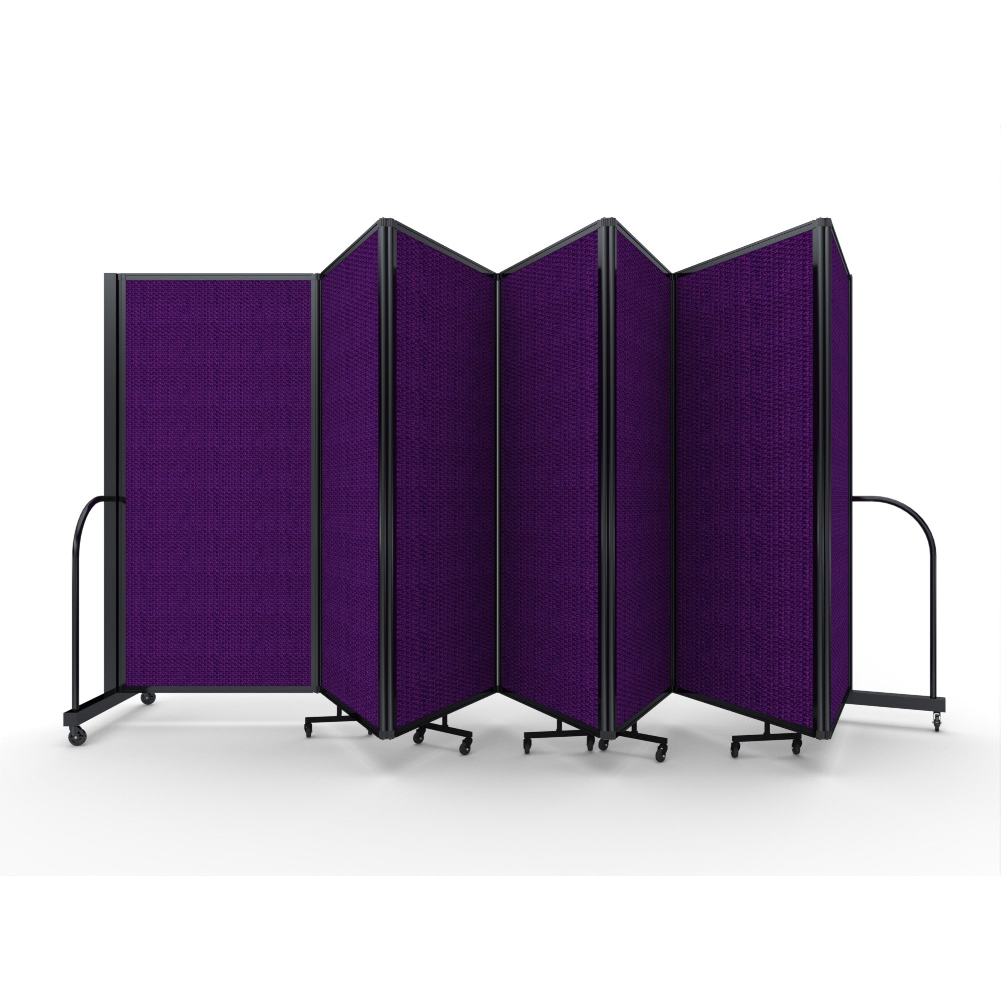 Screenflex Full Motion Divider, 6' x 19'7", Black Frame, Purple