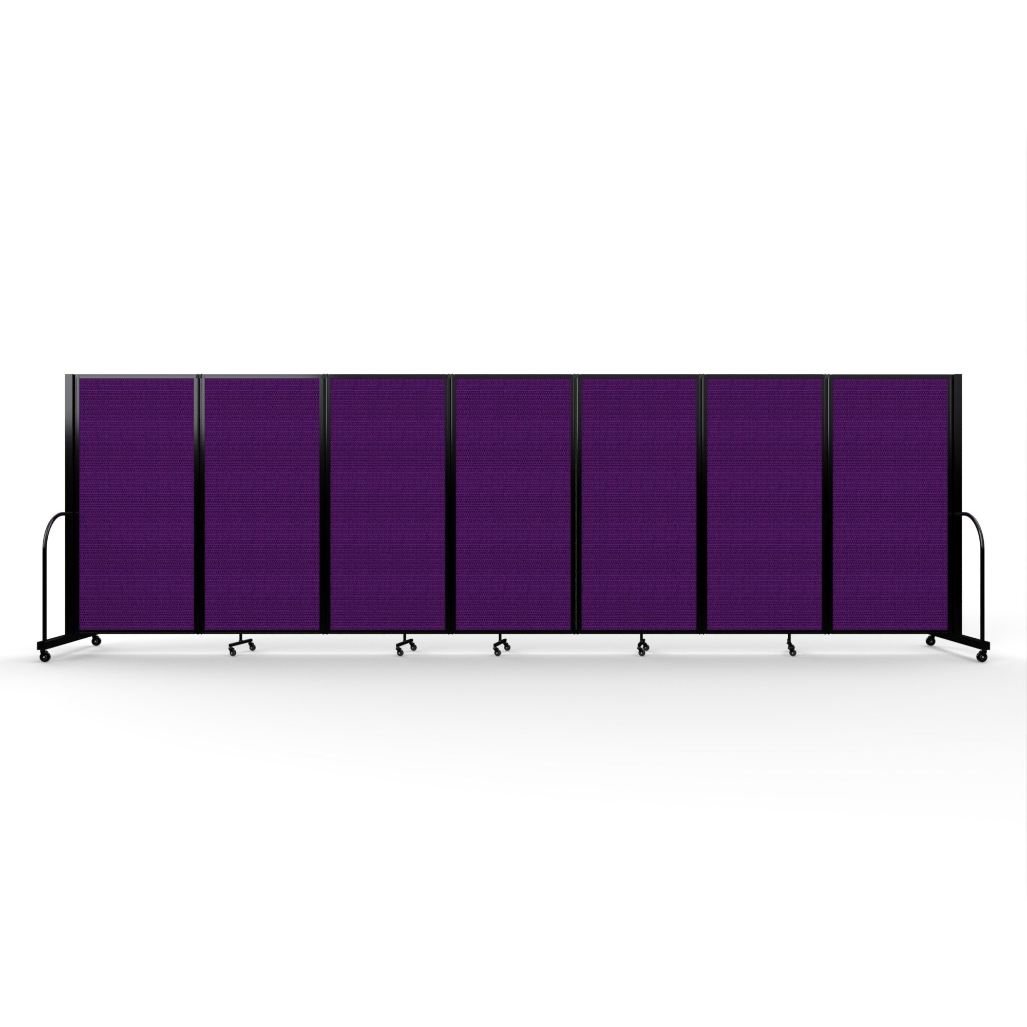 Screenflex Full Motion Divider, 6' x 19'7", Black Frame, Purple