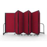 Screenflex Full Motion Divider, 6' x 19'7", Black Frame, Primary Red