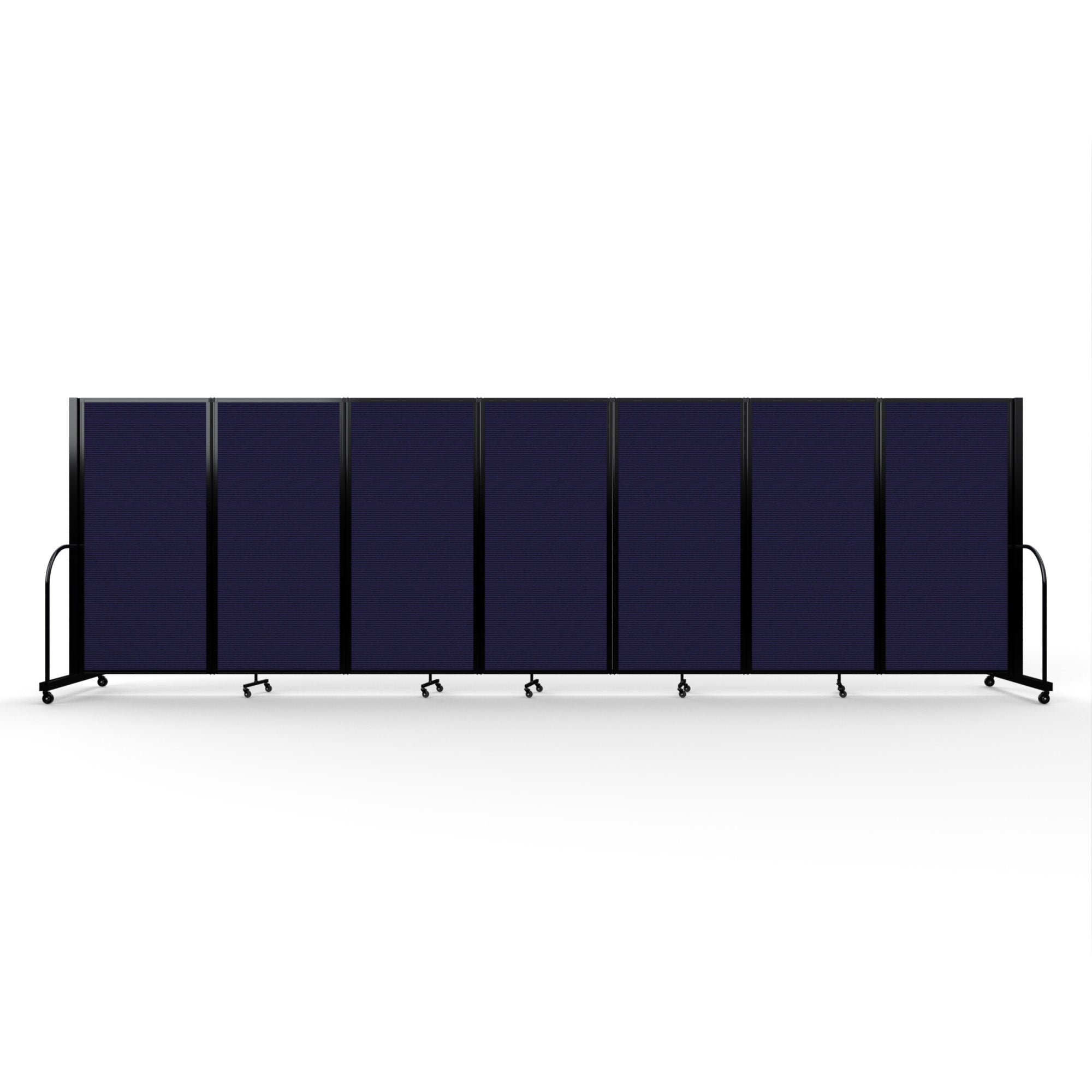 Screenflex Full Motion Divider, 6' x 19'7", Black Frame, Navy