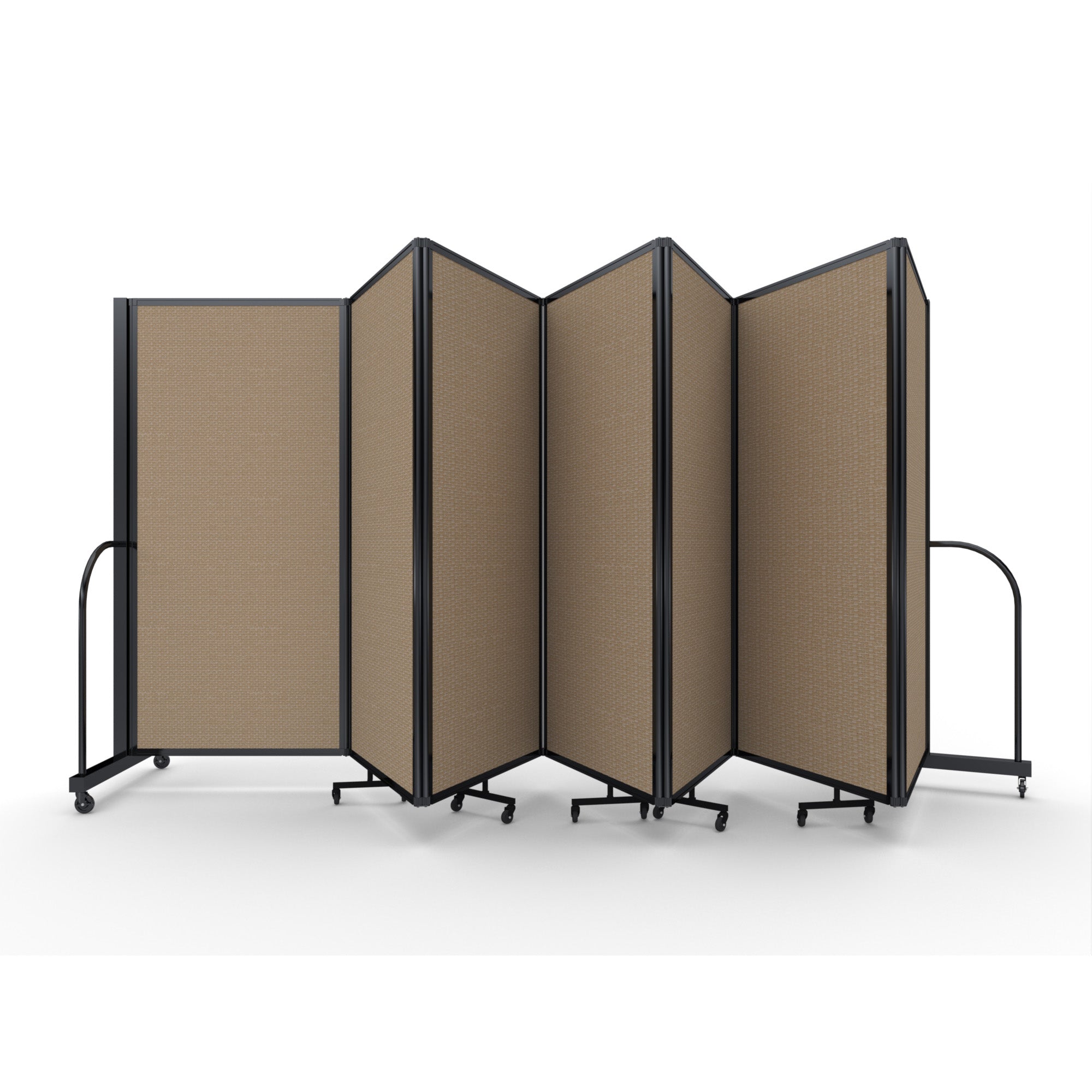Screenflex Full Motion Divider, 6' x 19'7", Black Frame, Desert