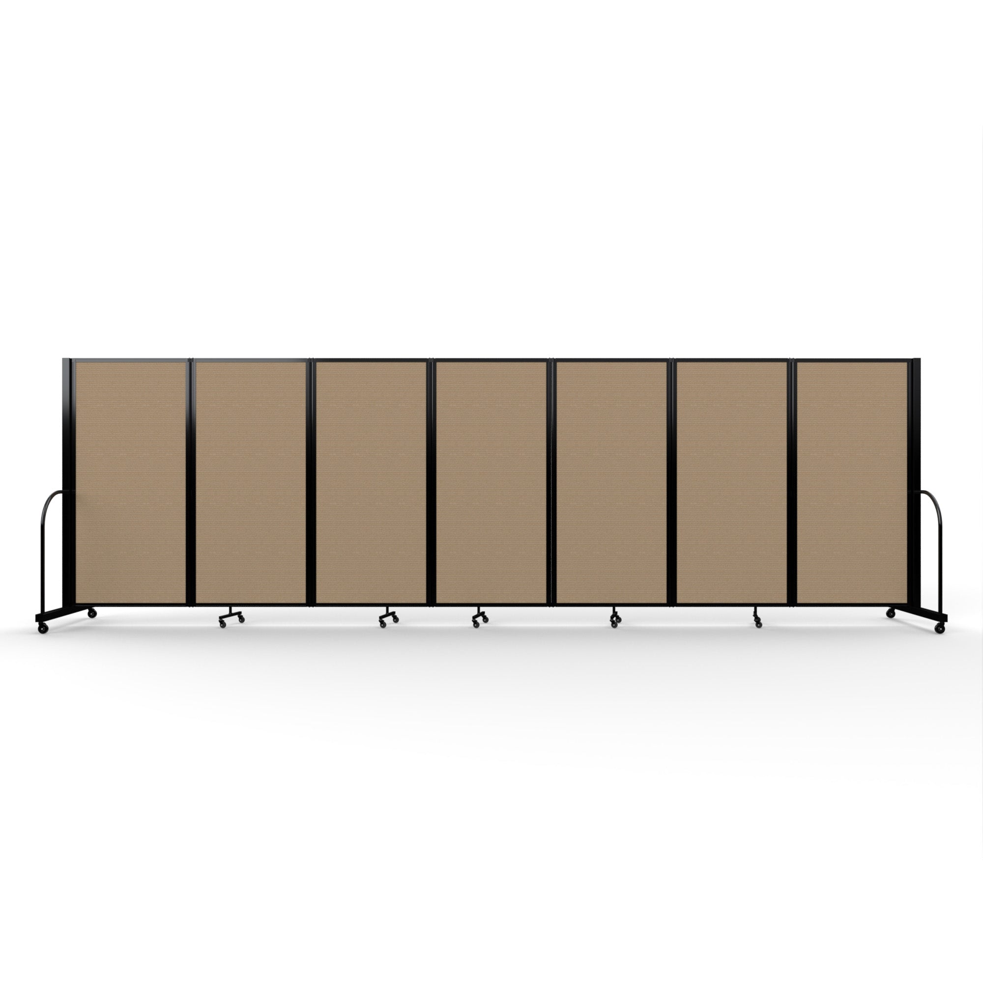 Screenflex Full Motion Divider, 6' x 19'7", Black Frame, Desert