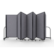 Screenflex Full Motion Divider, 6' x 19'7", Black Frame, Select Gray