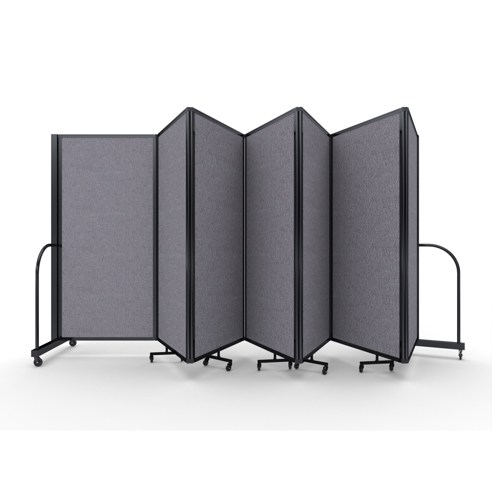 Screenflex Full Motion Divider, 6' x 19'7", Black Frame, Select Gray