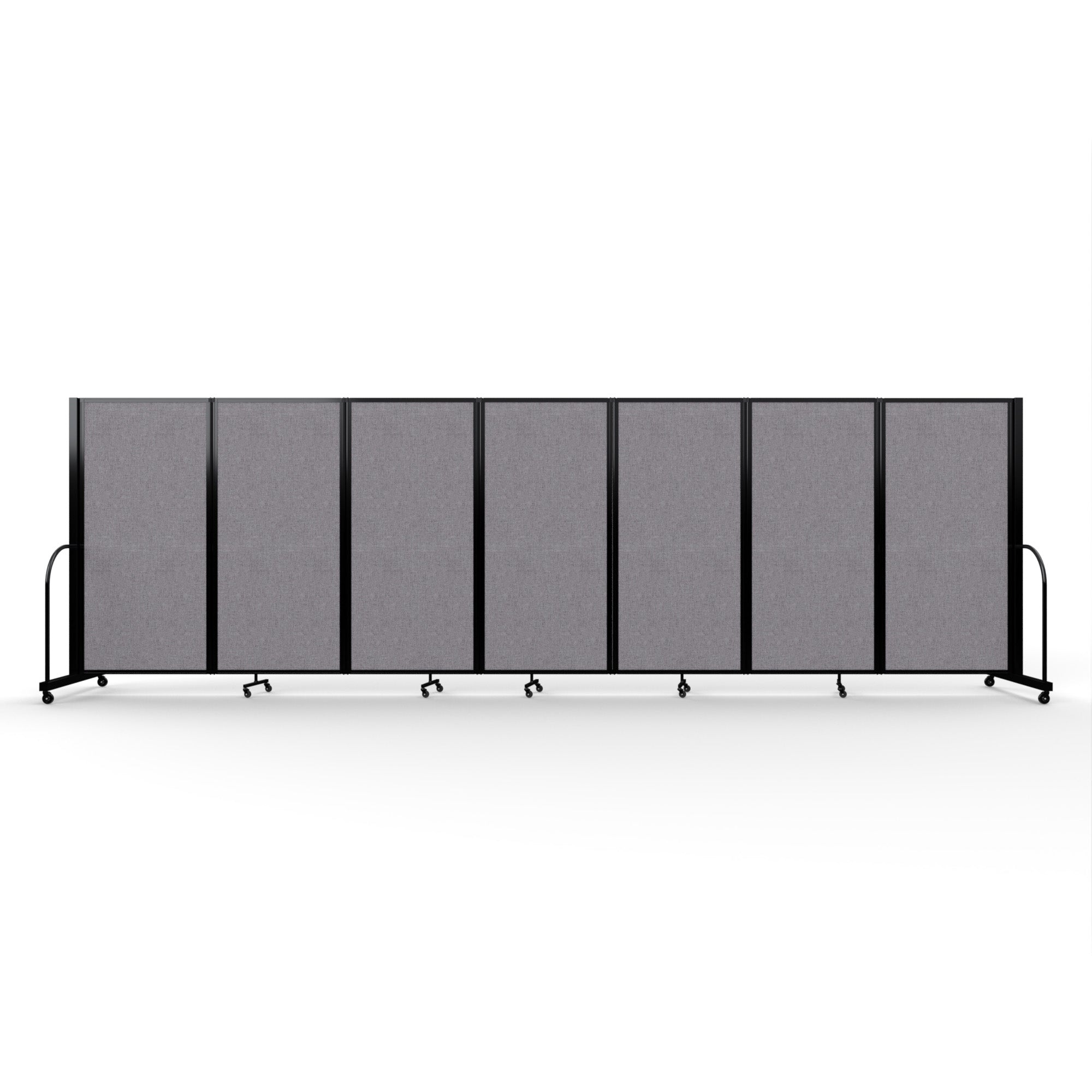 Screenflex Full Motion Divider, 6' x 19'7", Black Frame, Select Gray