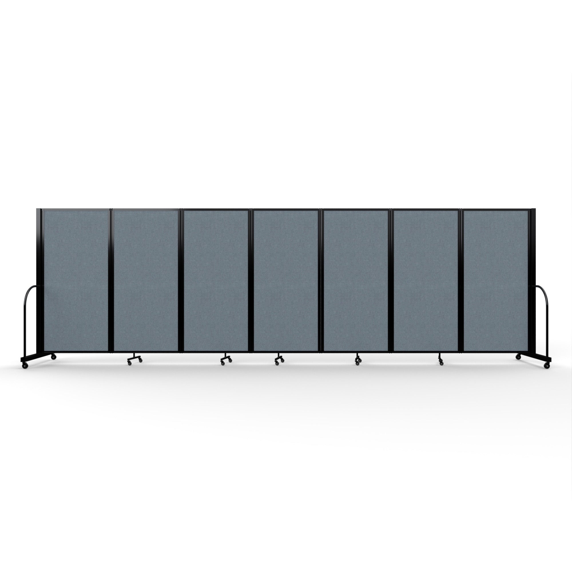 Screenflex Full Motion Divider, 6' x 19'7", Black Frame, Summer Blue