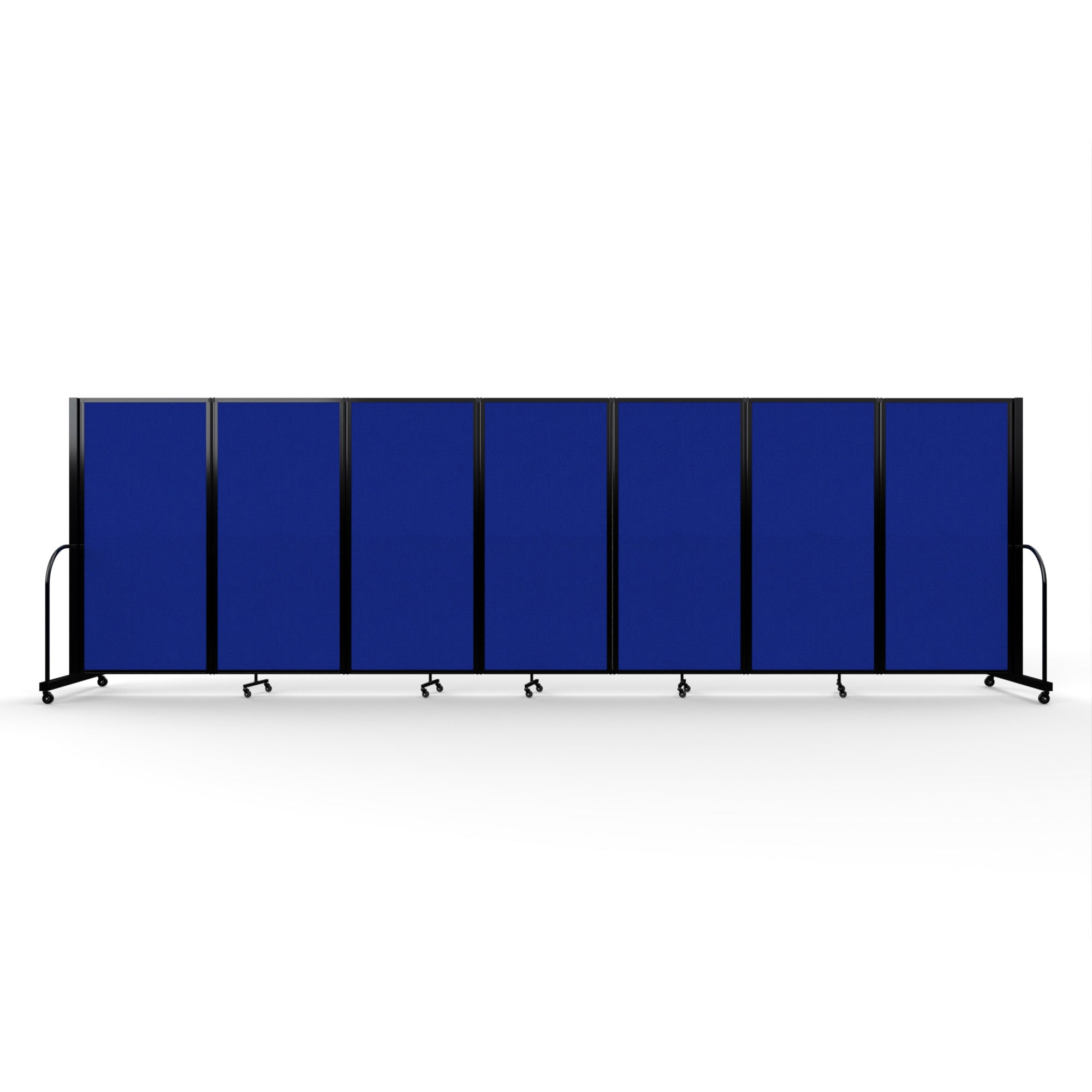 Screenflex Full Motion Divider, 6' x 19'7", Black Frame, Royal Blue