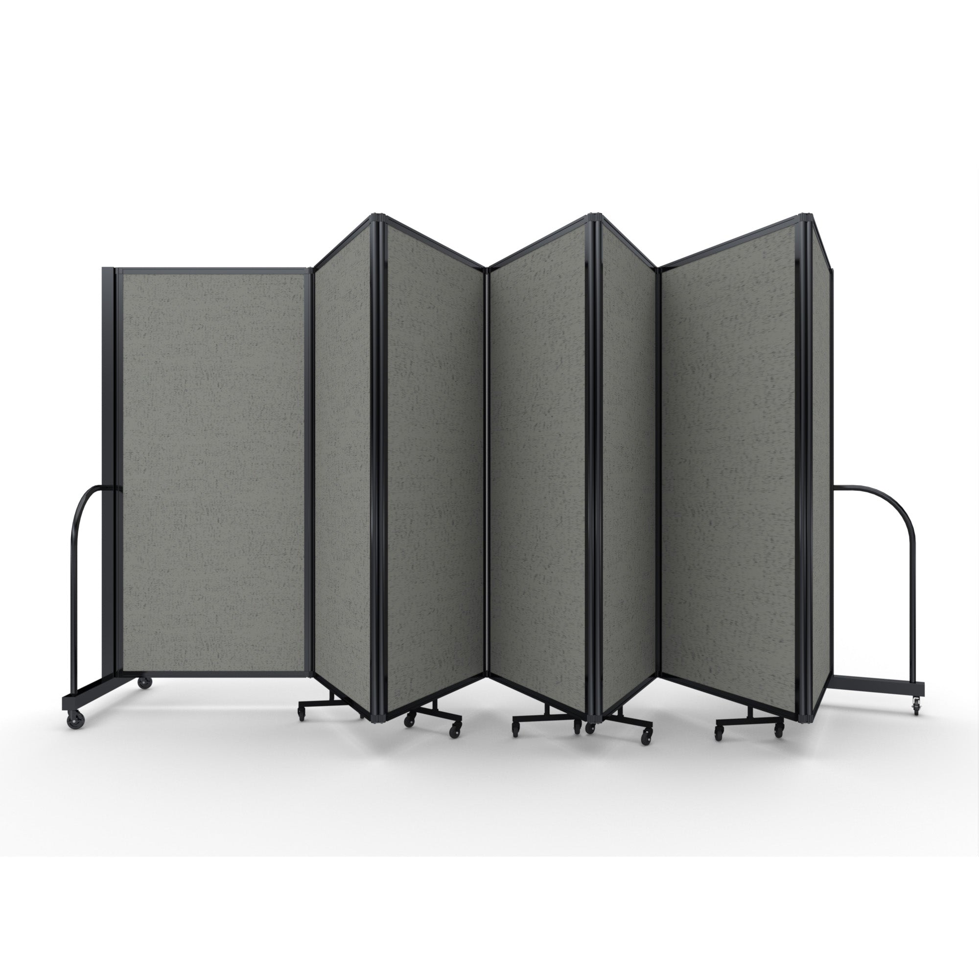 Screenflex Full Motion Divider, 6' x 19'7", Black Frame, Gray Smoke