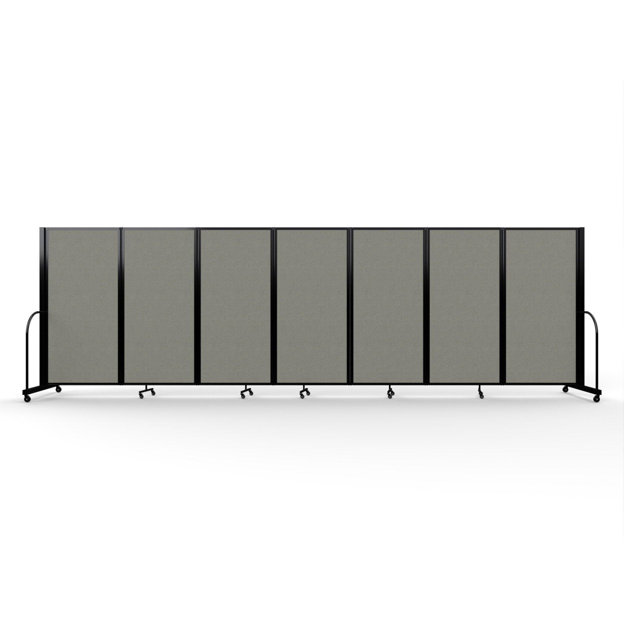 Screenflex Full Motion Divider, 6' x 19'7", Black Frame, Gray Smoke