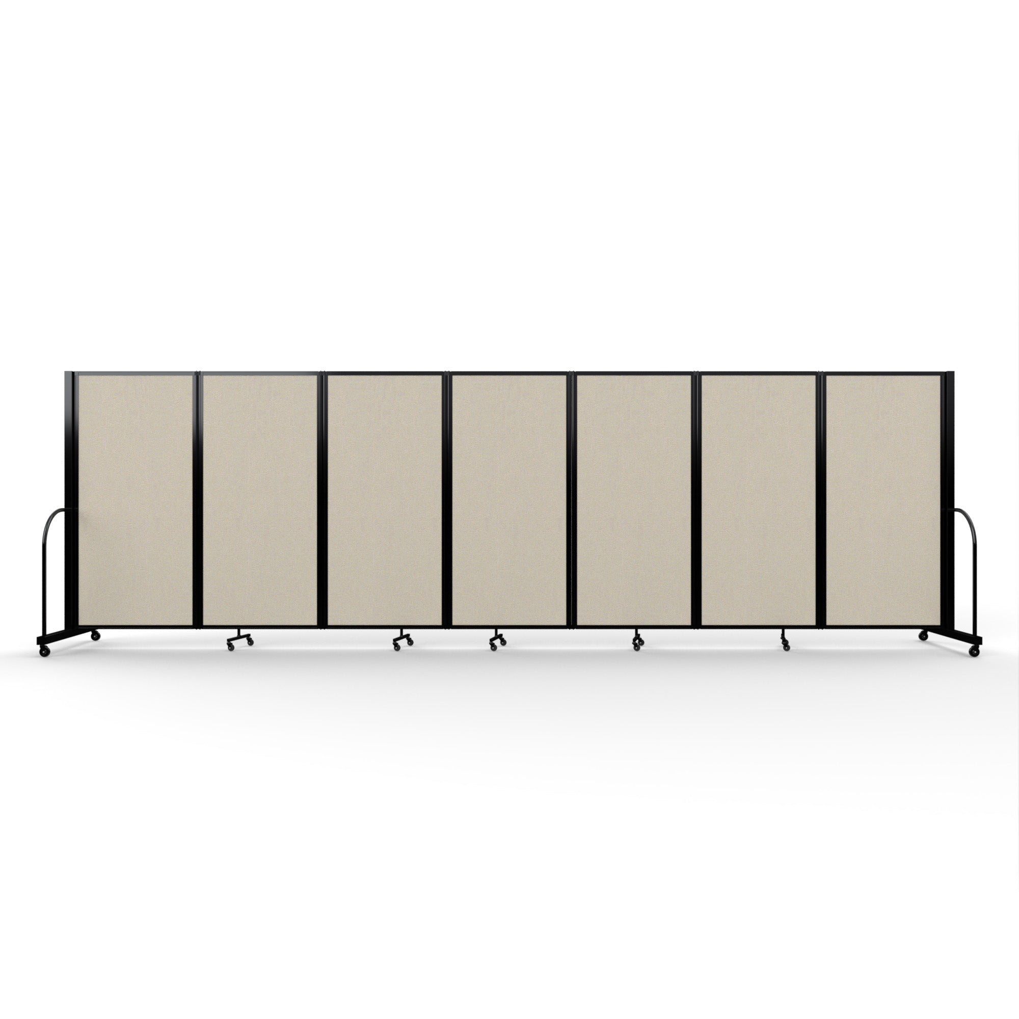 Screenflex Full Motion Divider, 6' x 19'7", Black Frame, Sand