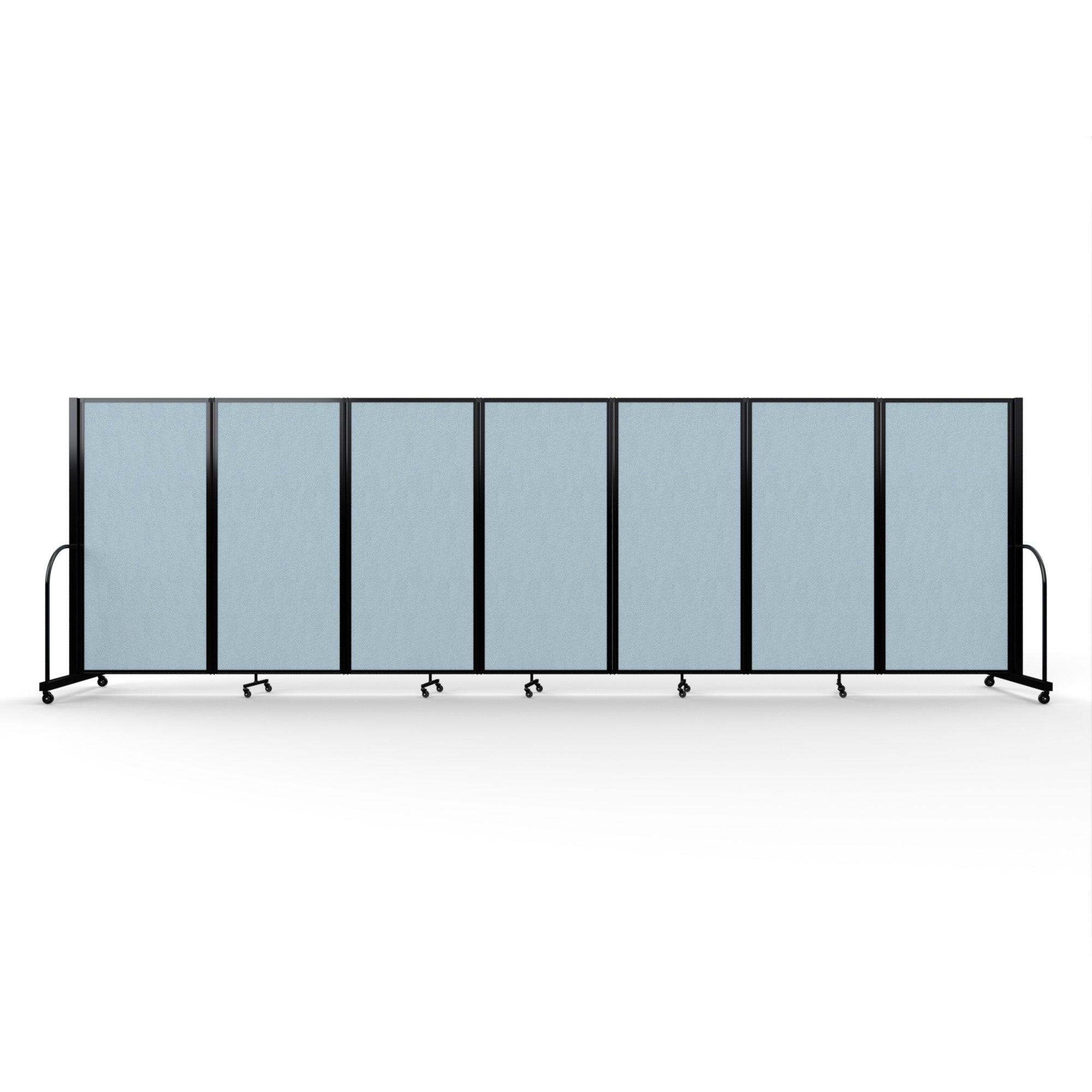 Screenflex Full Motion Divider, 6' x 19'7", Black Frame, Blue Tide Vinyl