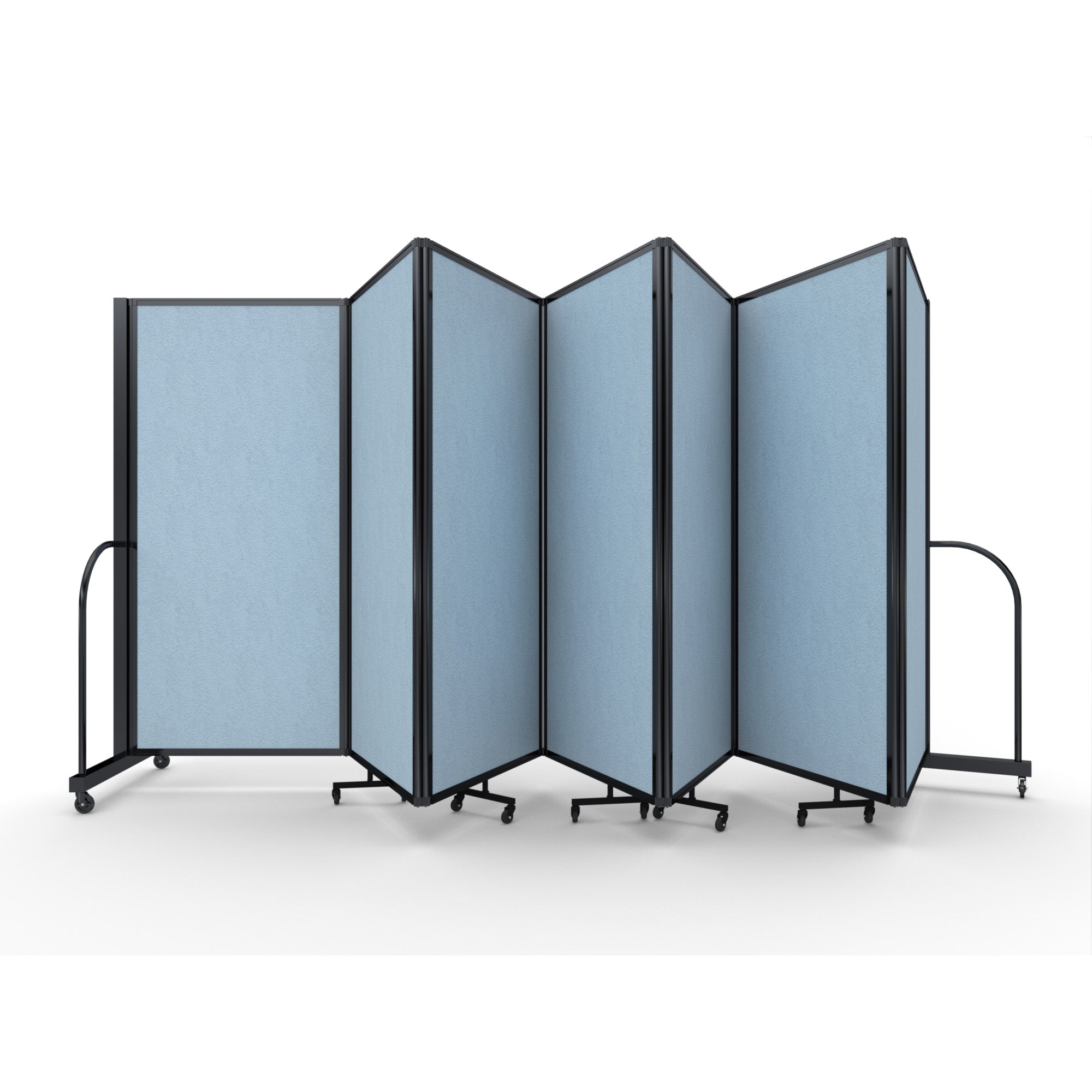 Screenflex Full Motion Divider, 6' x 19'7", Black Frame, Blue Tide Vinyl