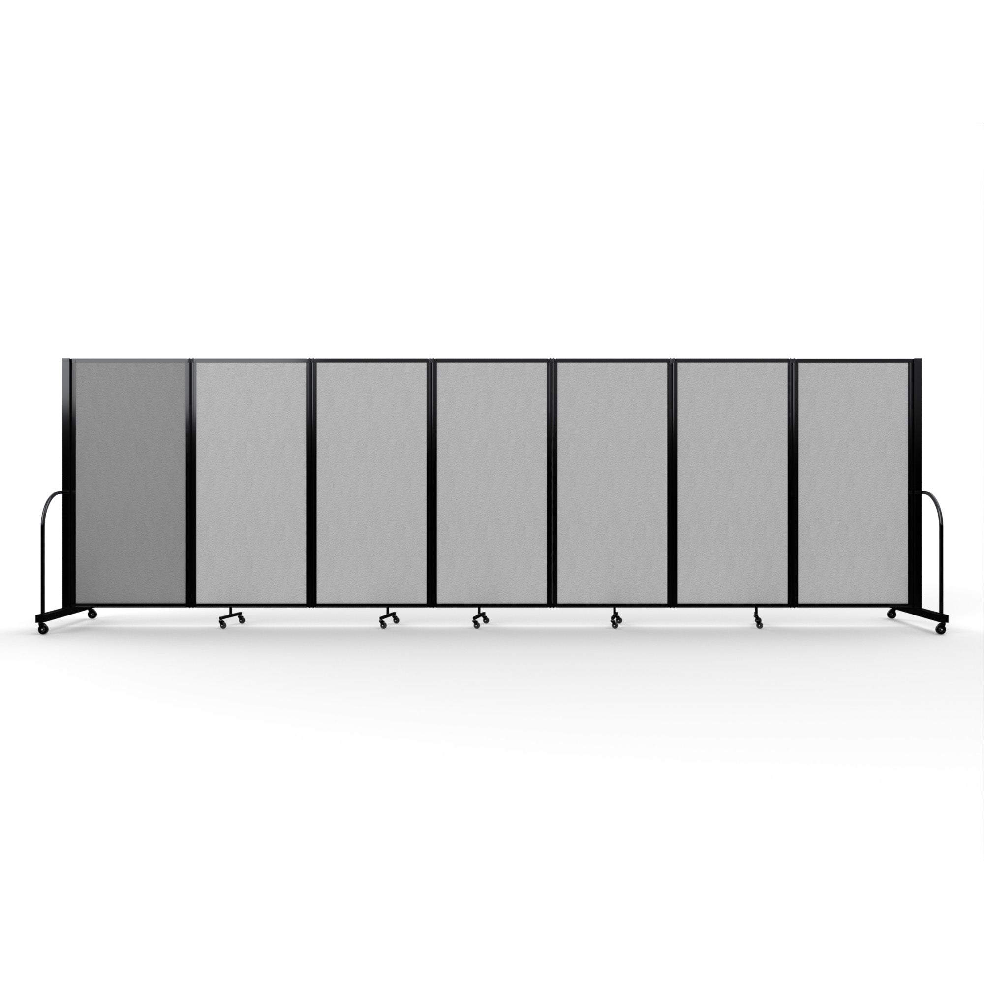 Screenflex Full Motion Divider, 6' x 19'7", Black Frame, Granite Vinyl