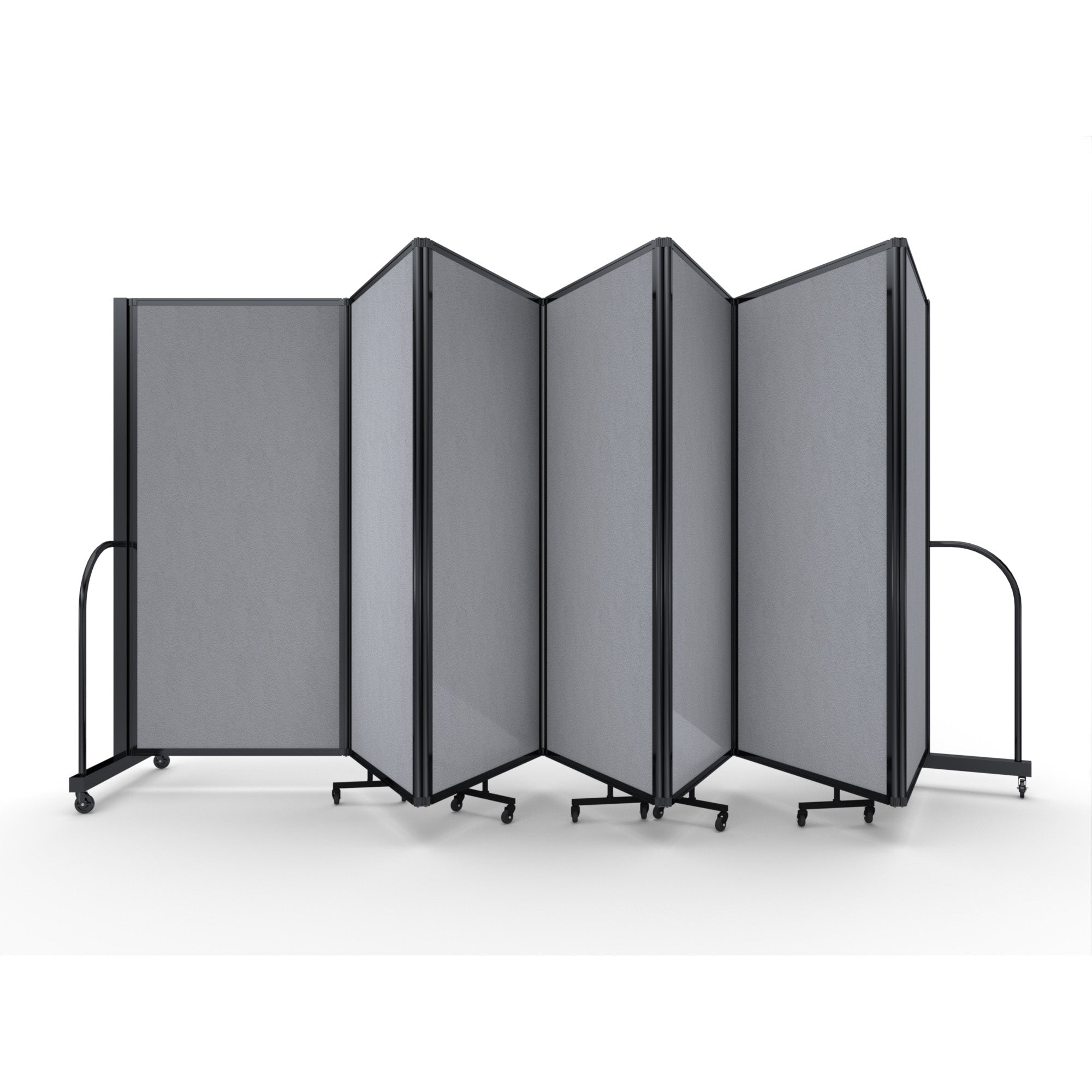 Screenflex Full Motion Divider, 6' x 19'7", Black Frame, Granite Vinyl